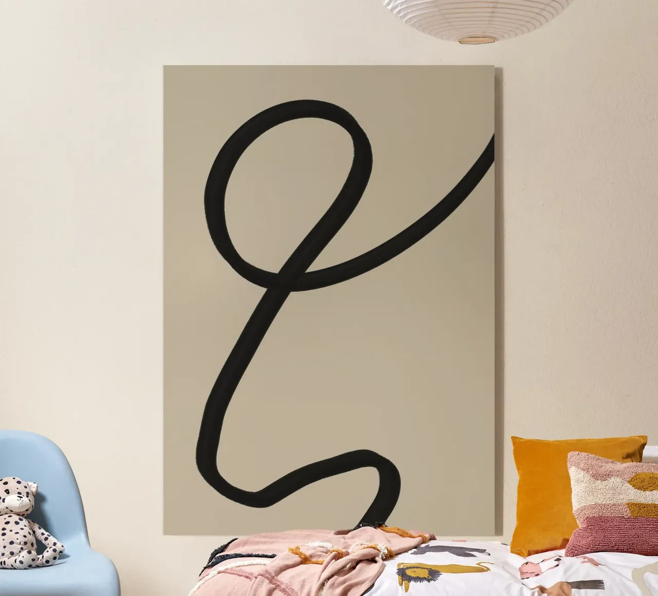 Minimal Line Loop Hedendaagse Abstracte Kunst acryl van TABLAATARTISTIC