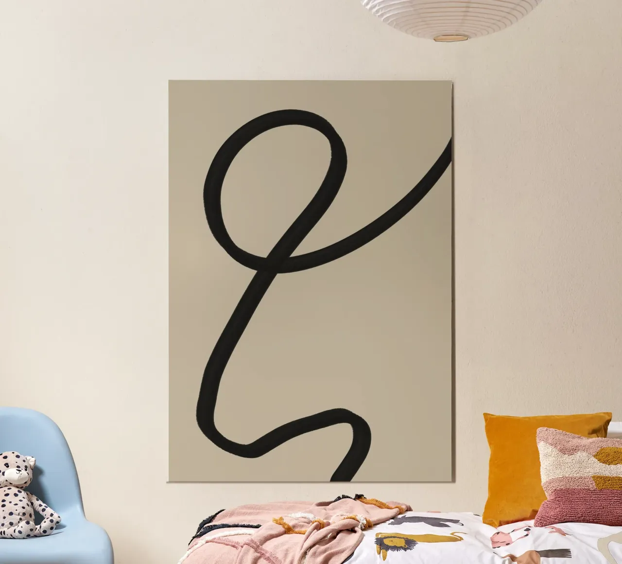 Minimal Line Loop Contemporary Abstract Art alu-dibond by TABLAATARTISTIC