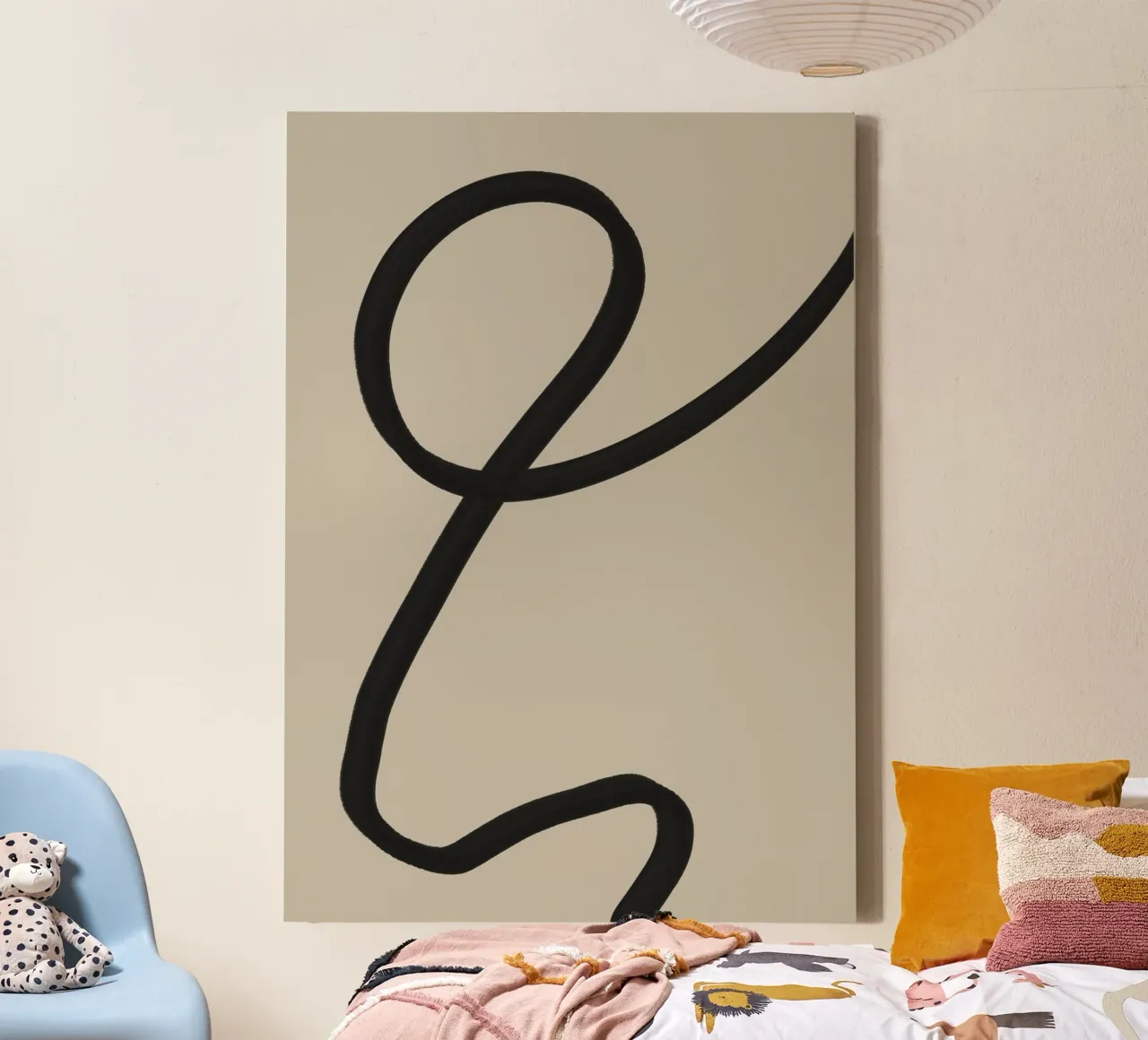 Minimal Line Loop Hedendaagse Abstracte Kunst canvas van TABLAATARTISTIC