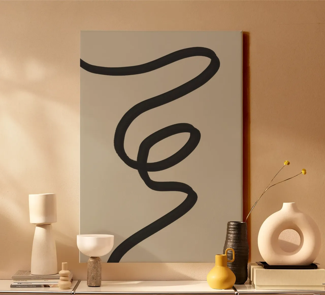 Minimal Line Art Loop – Contemporary Abstract canvas by TABLAATARTISTIC
