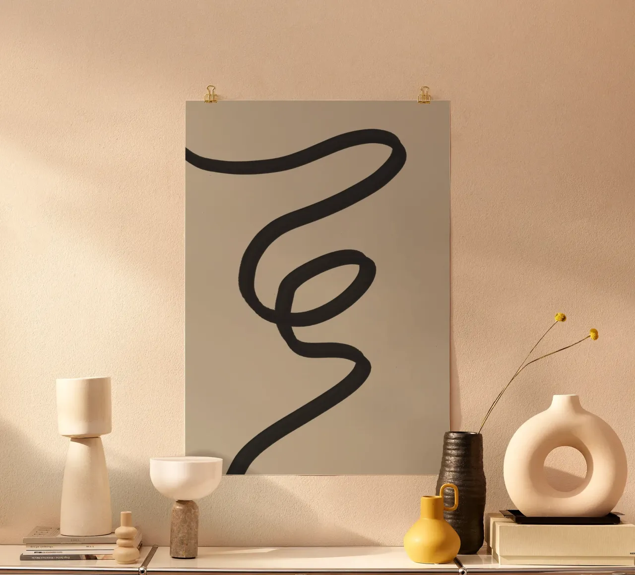 Minimal Line Art Loop – Contemporary Abstract hahnemühle by TABLAATARTISTIC