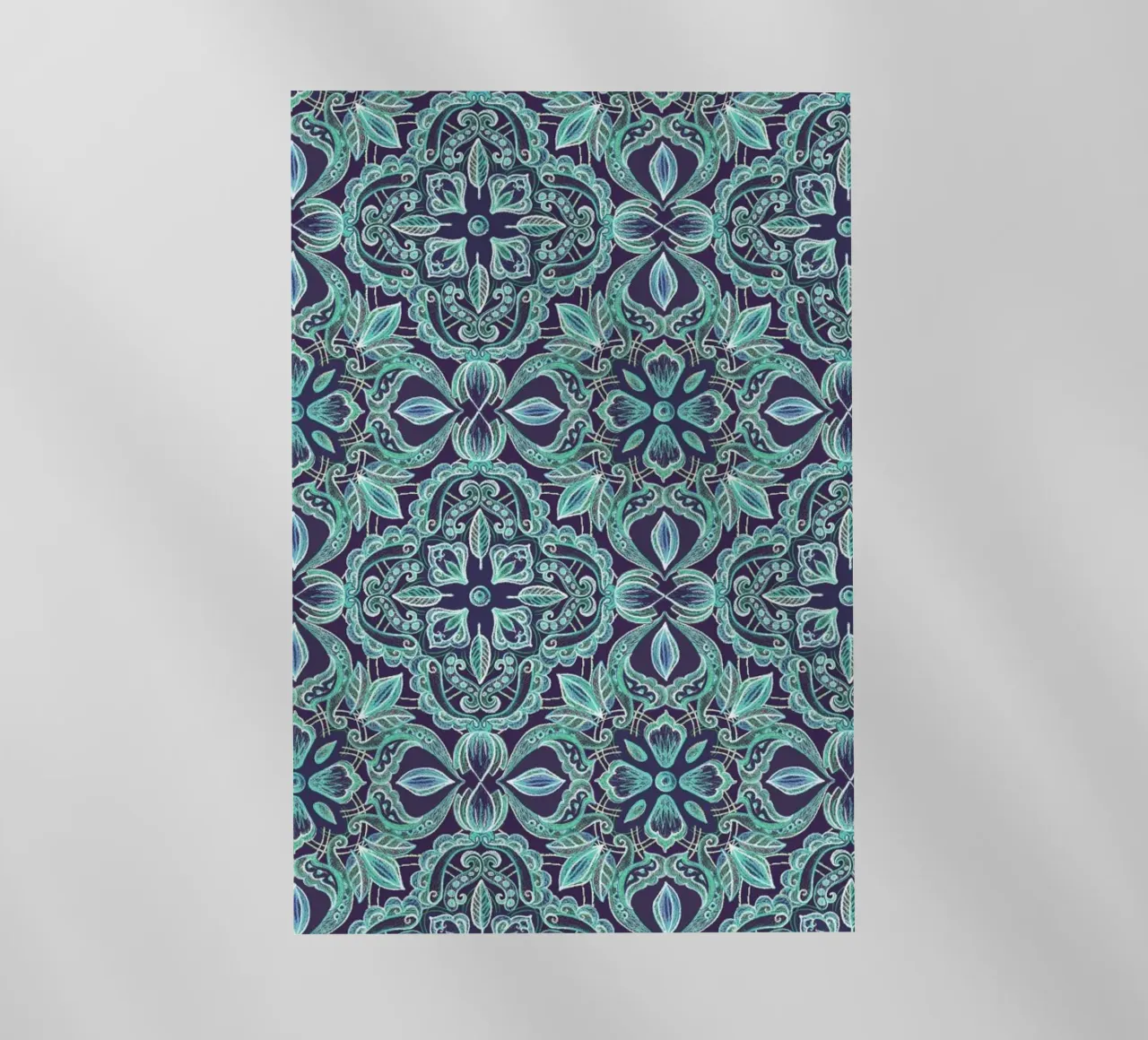 Chalkboard Floral - Teal & Navy pellicola backlit da Micklyn Le Feuvre