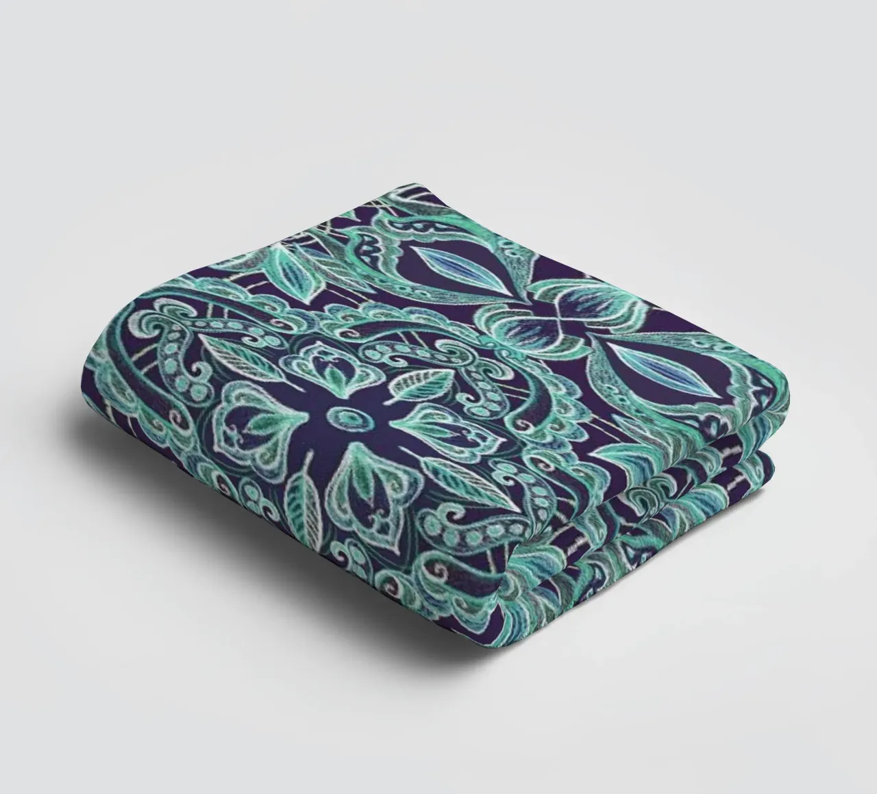 Chalkboard Floral - Teal & Navy asciugamano da bagno da Micklyn Le Feuvre