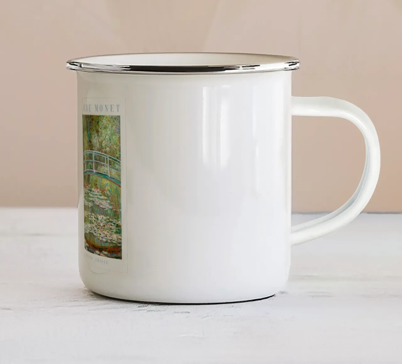 Claude Monet Ponte delle ninfee tazza in smalto da Vintage Posters
