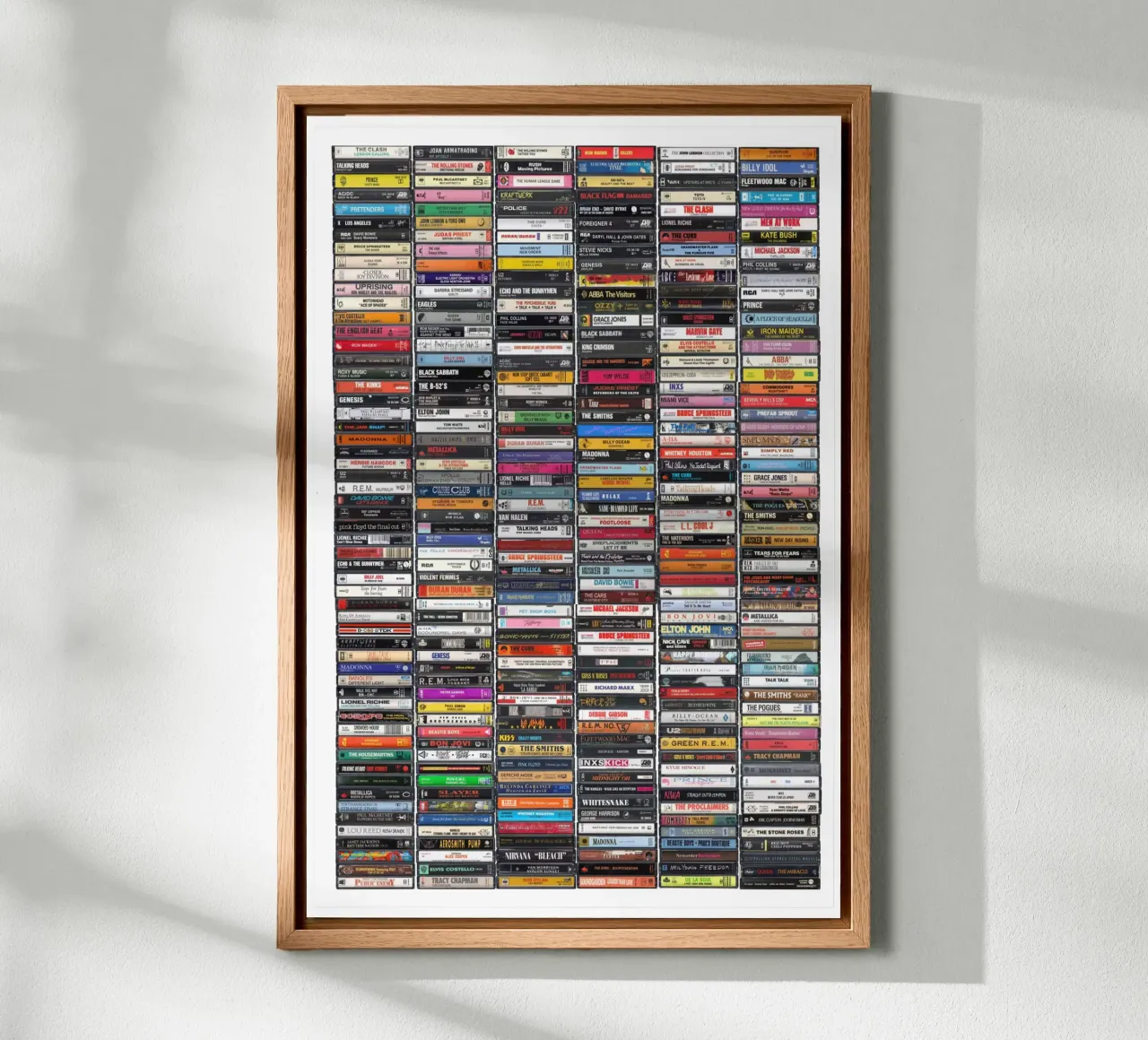 La più grande musica degli anni '80 - Gli album iconici degli anni '80 tela con Cornice a cassetta da MrMustardPrints
