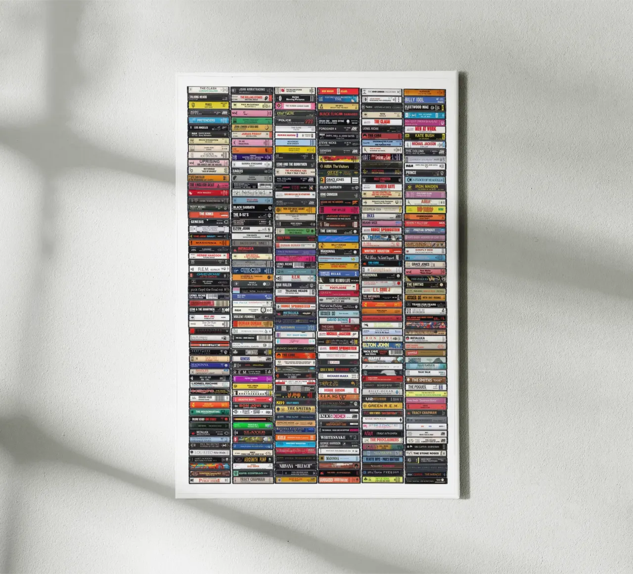 La più grande musica degli anni '80 - Gli album iconici degli anni '80 tela con Cornice a cassetta da MrMustardPrints