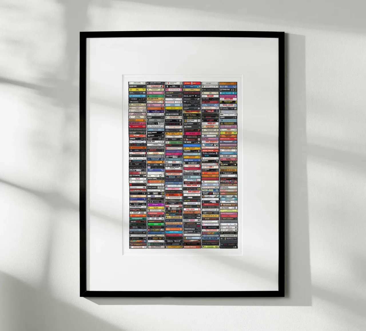 La più grande musica degli anni '80 - Gli album iconici degli anni '80 poster con telaio in plastica da MrMustardPrints
