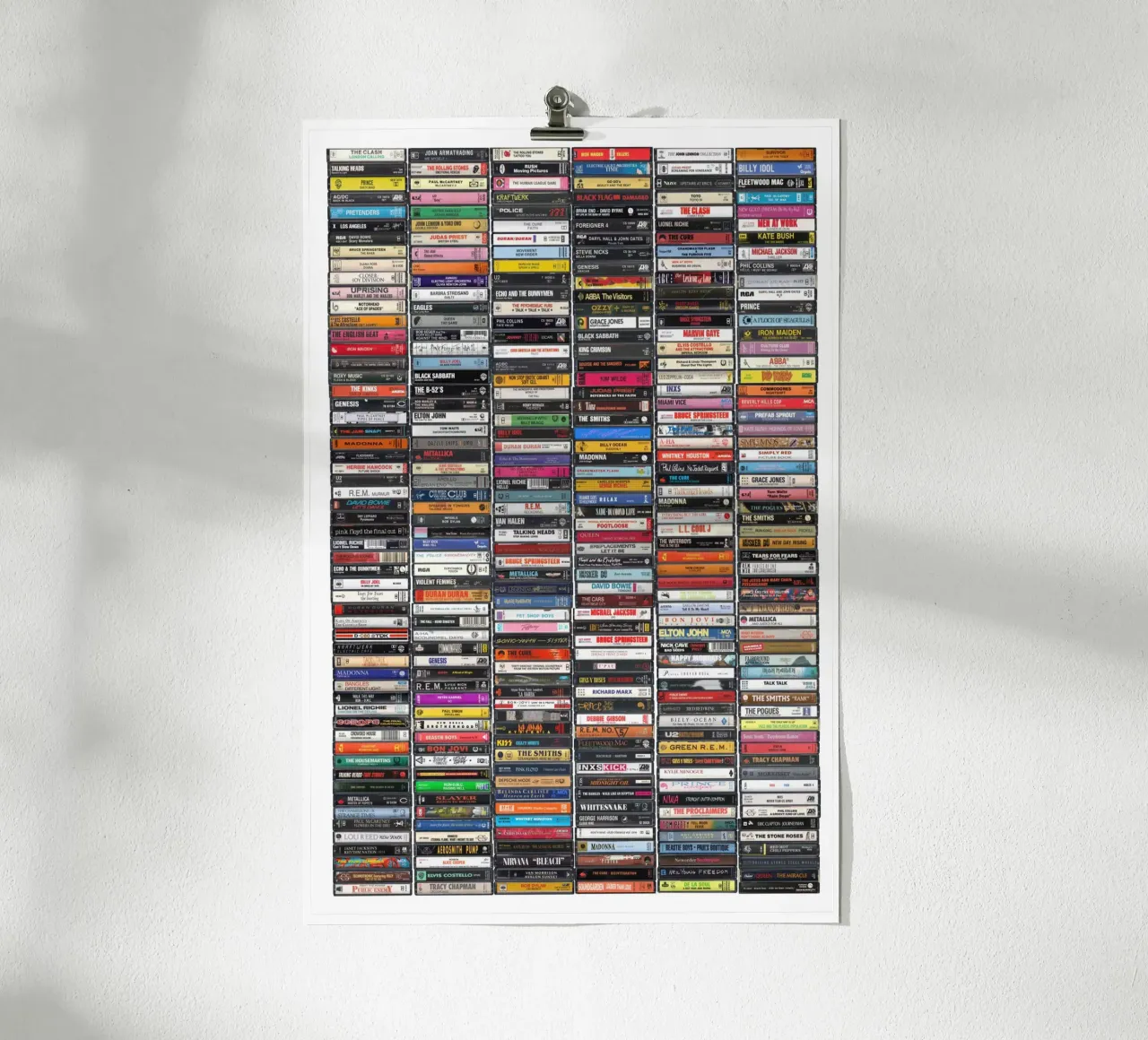 La più grande musica degli anni '80 - Gli album iconici degli anni '80 poster con telaio in plastica da MrMustardPrints
