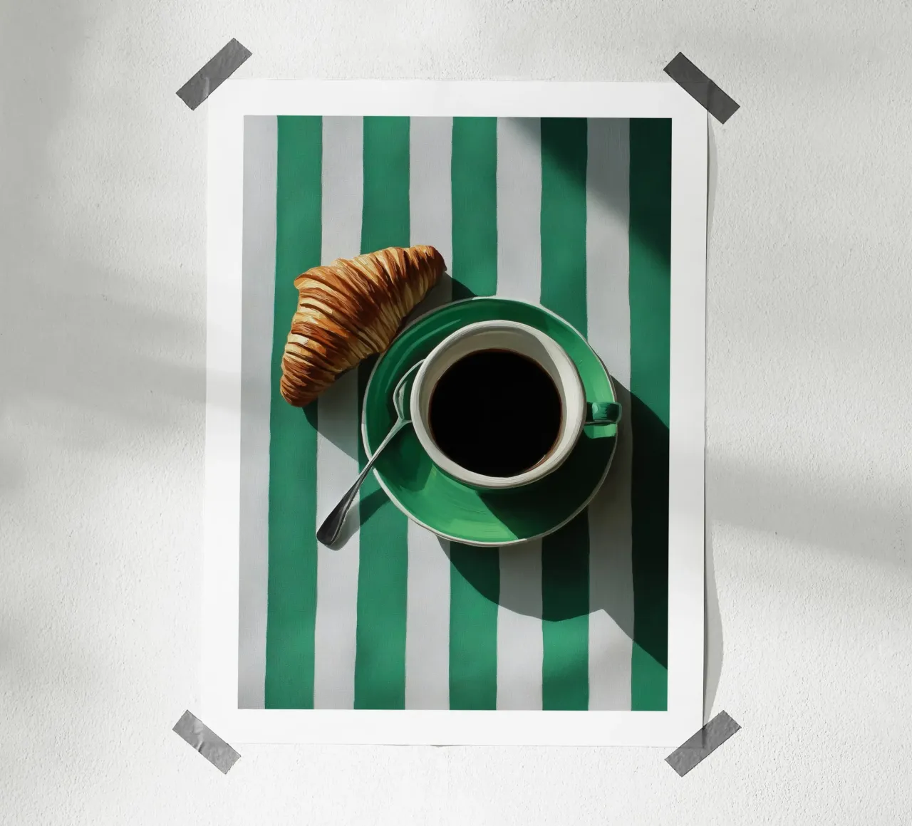 Croissant and Coffee Morning poster by Spice & Spoon Studio