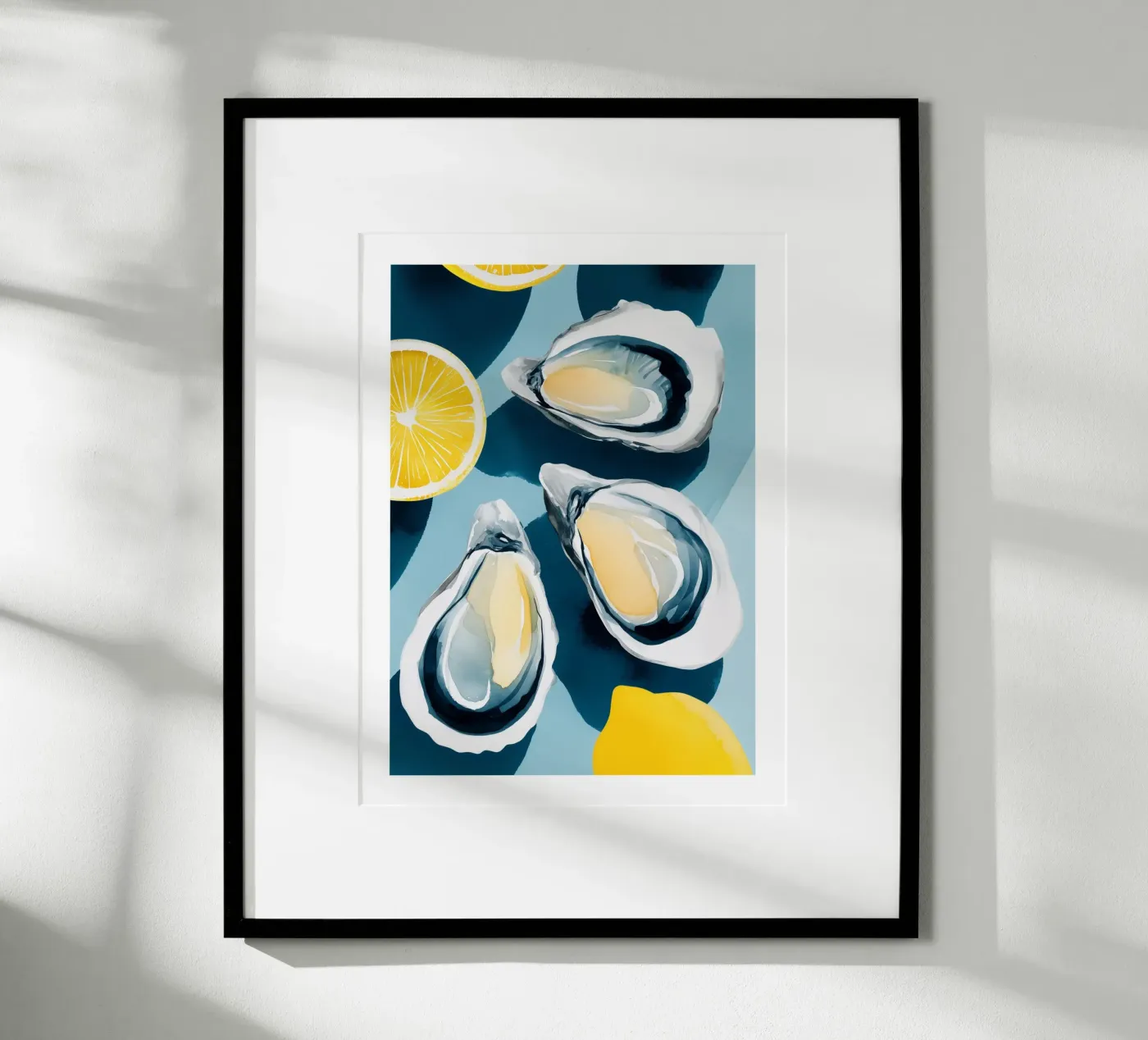 Frische Austern und Zitrone Poster von Spice & Spoon Studio