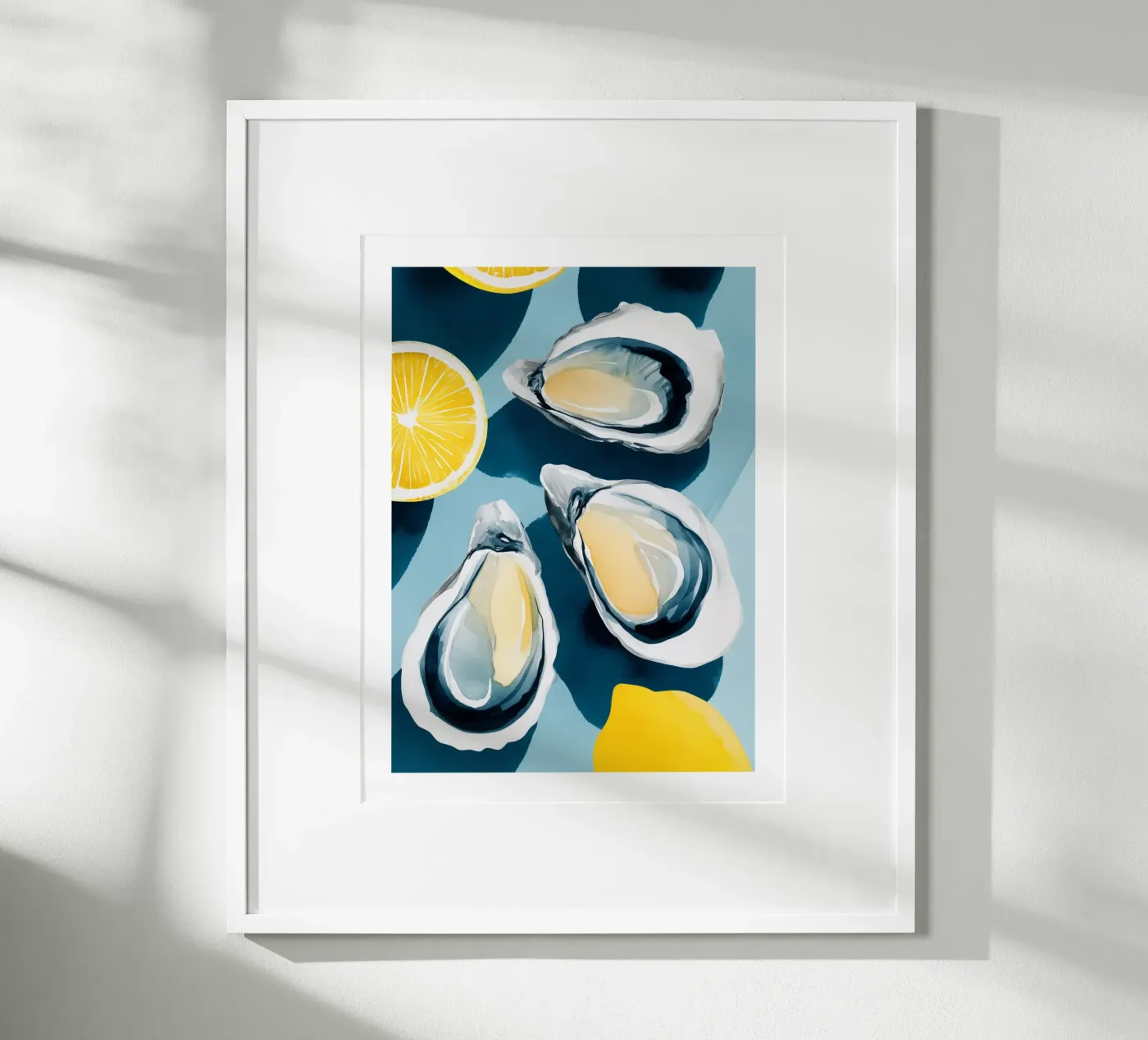 Frische Austern und Zitrone Poster von Spice & Spoon Studio