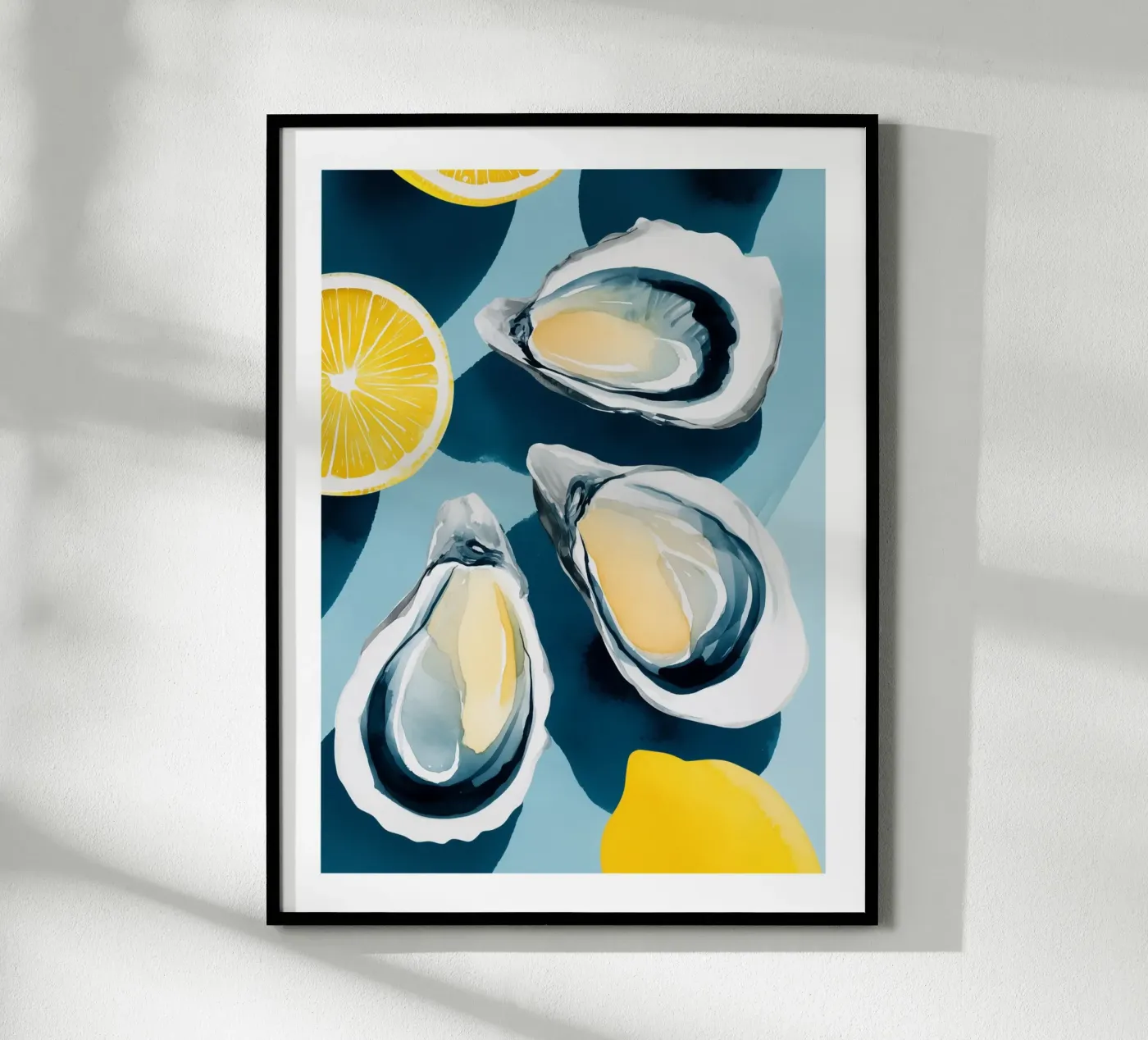 Frische Austern und Zitrone Poster von Spice & Spoon Studio