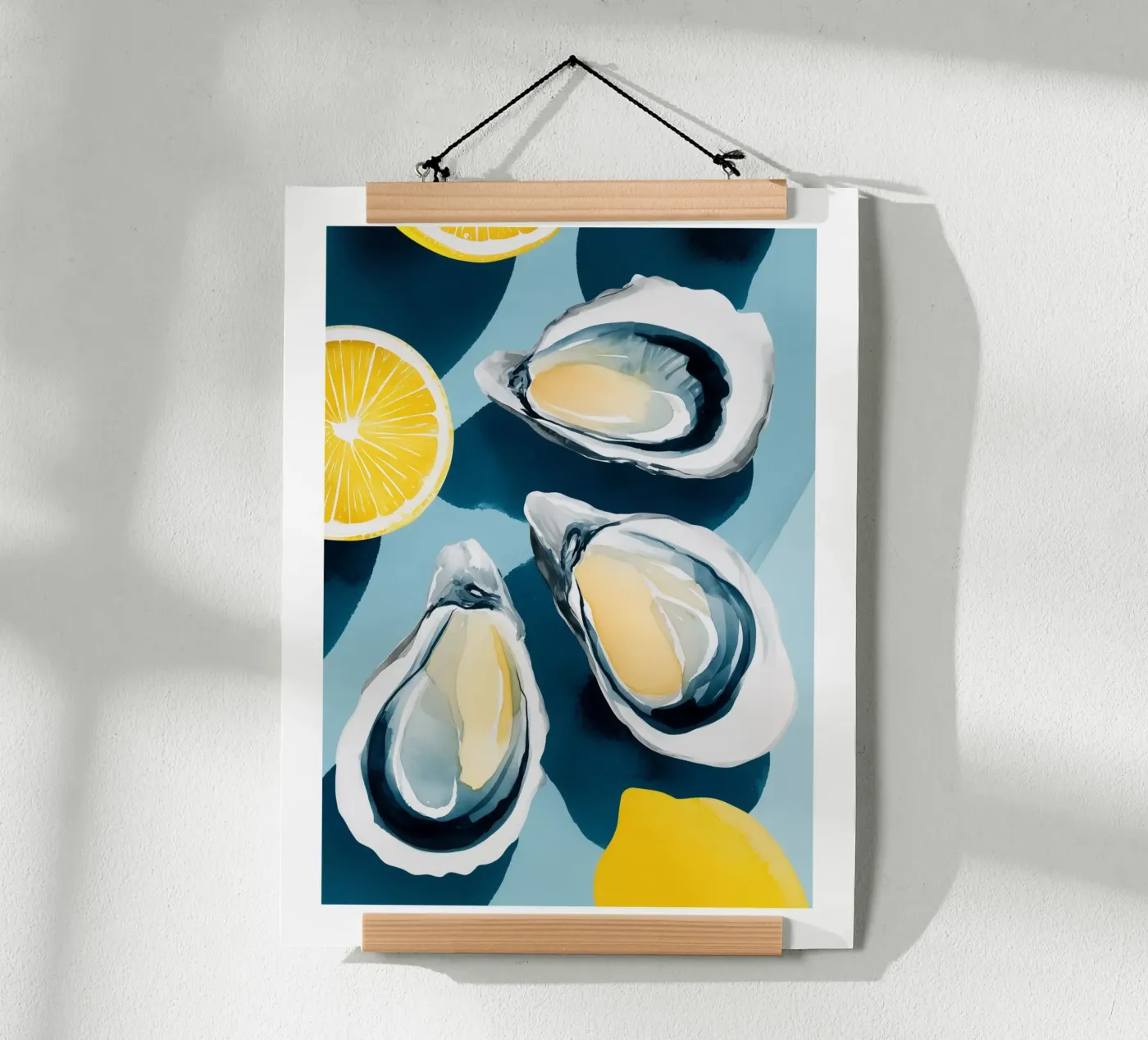 Frische Austern und Zitrone Poster von Spice & Spoon Studio