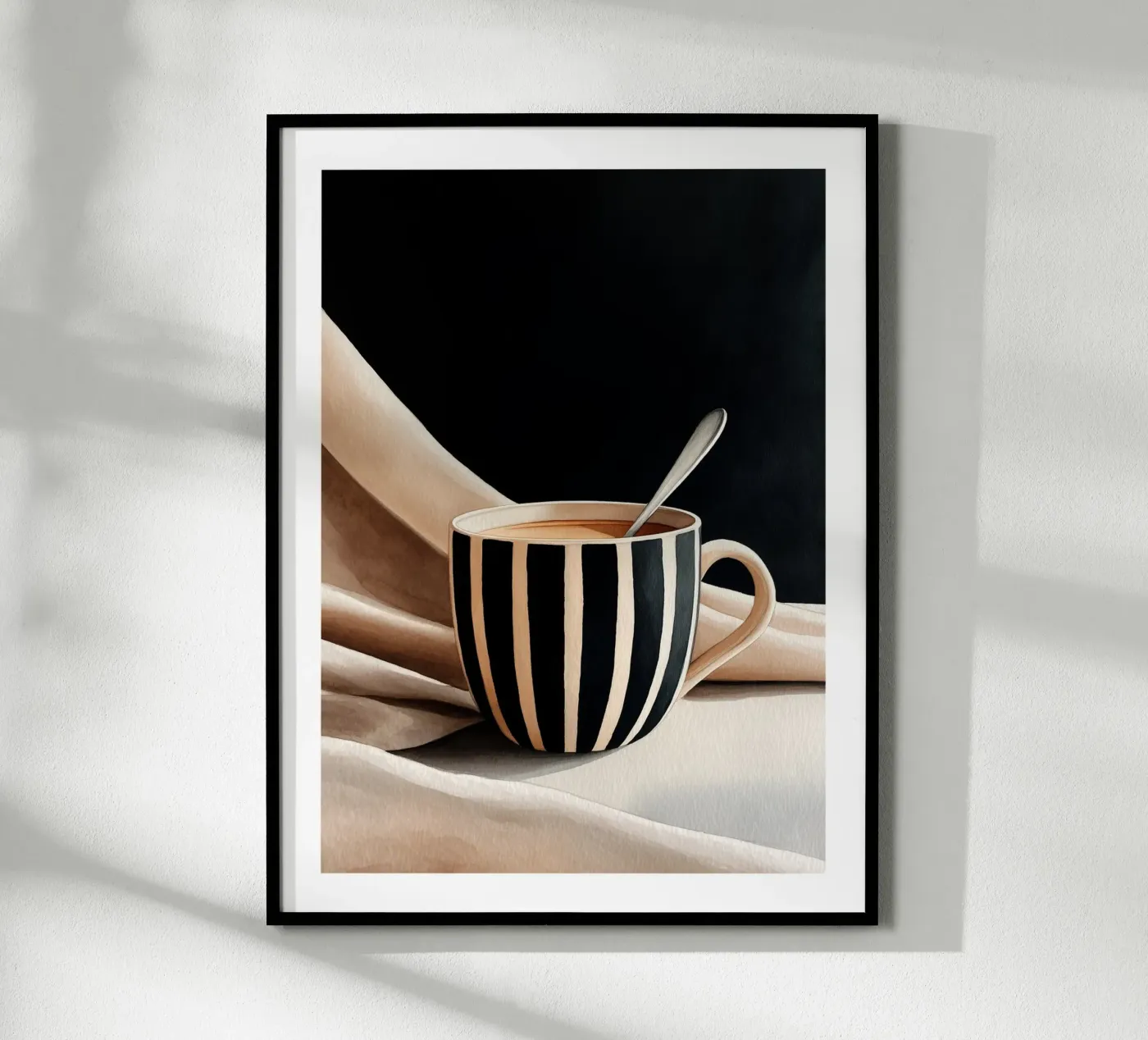 Striped Latte Moment Poster von Spice & Spoon Studio