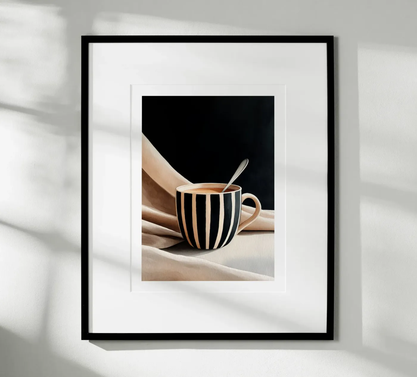 Striped Latte Moment Poster von Spice & Spoon Studio