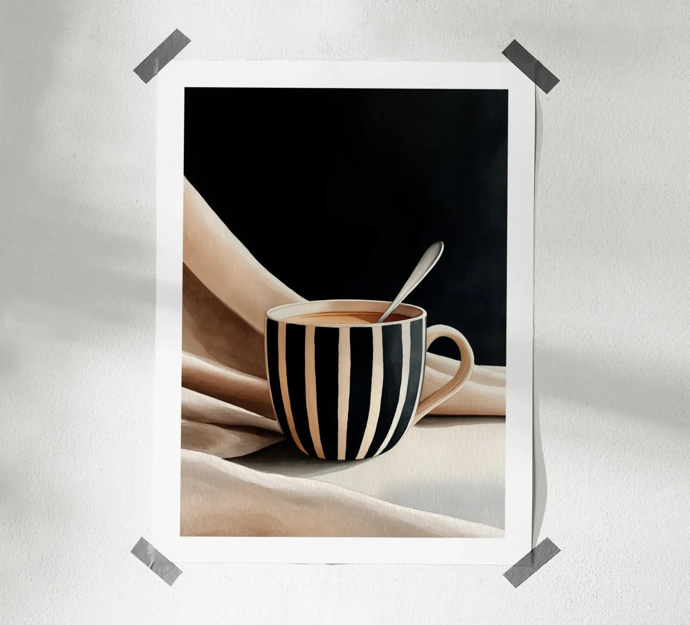 Striped Latte Moment Poster von Spice & Spoon Studio