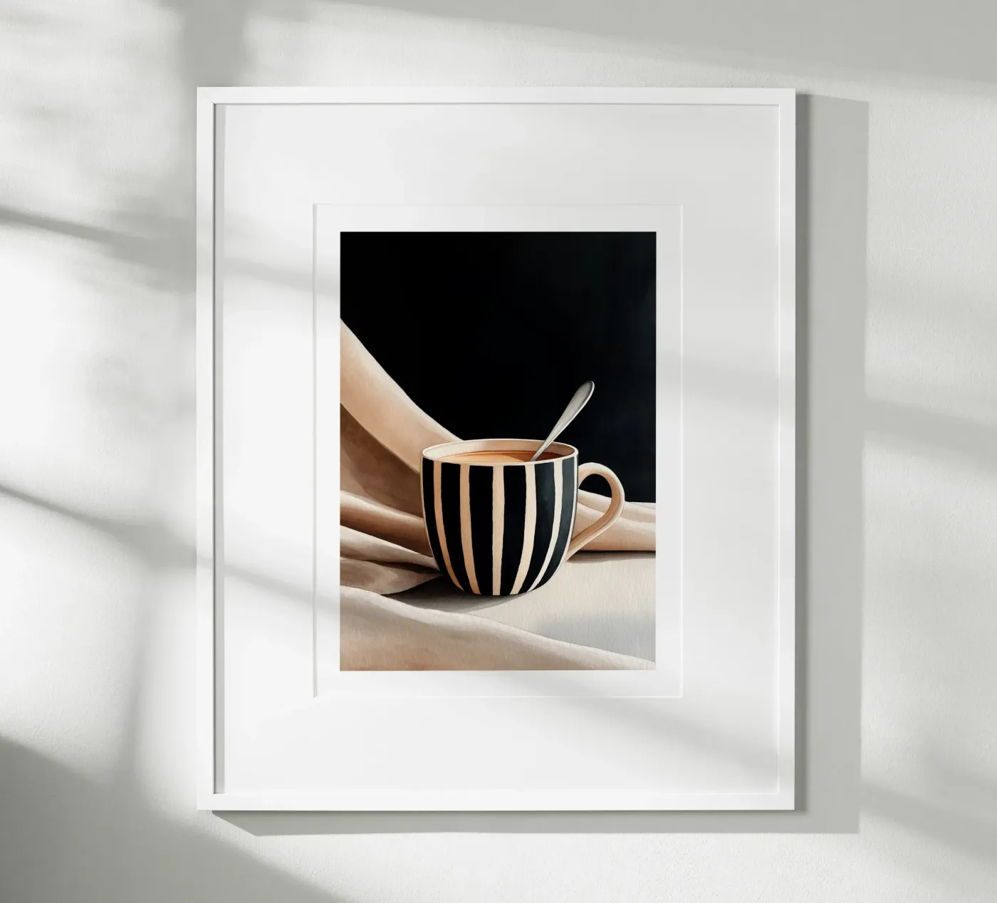 Striped Latte Moment Poster von Spice & Spoon Studio