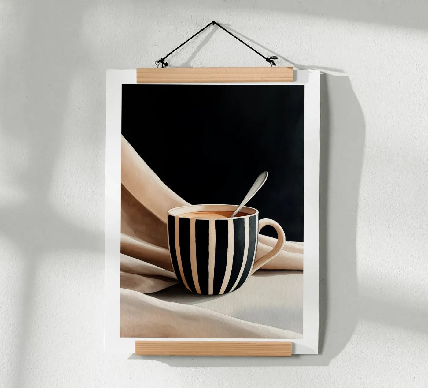 Striped Latte Moment Poster von Spice & Spoon Studio