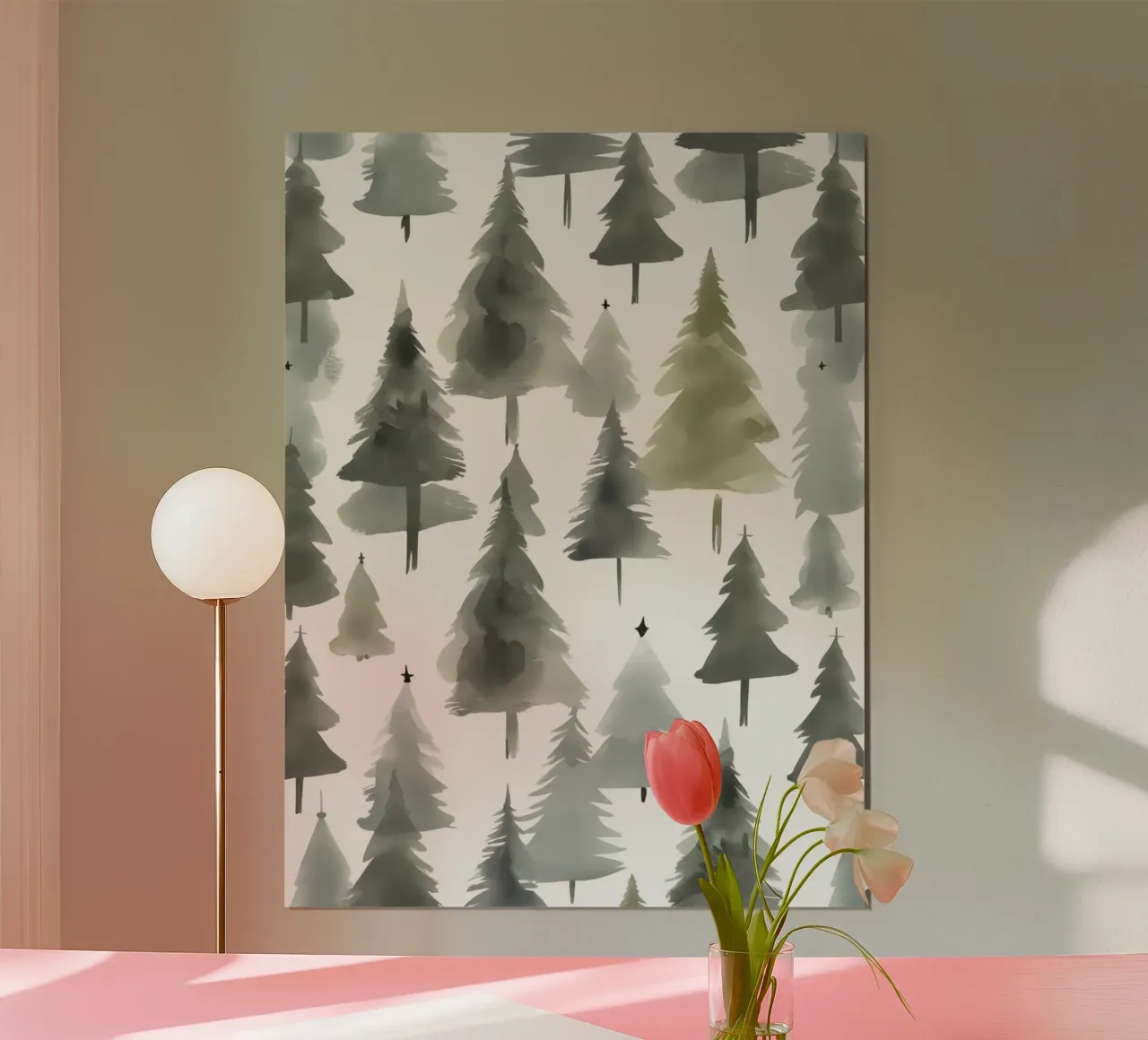 Arbres de Noël texture aquarelle poster de uniqe world