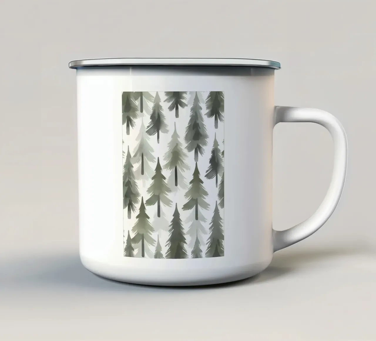 Alberi di Natale in stile acquerello tazza in smalto da uniqe world
