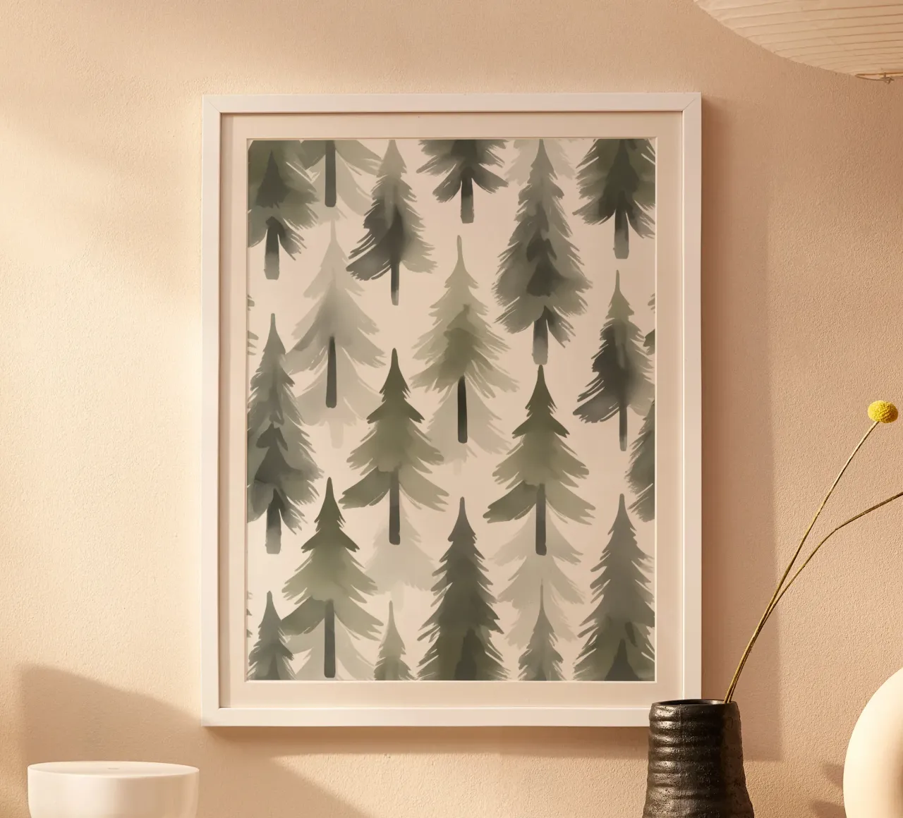 Arbres de Noël style aquarelle poster de uniqe world