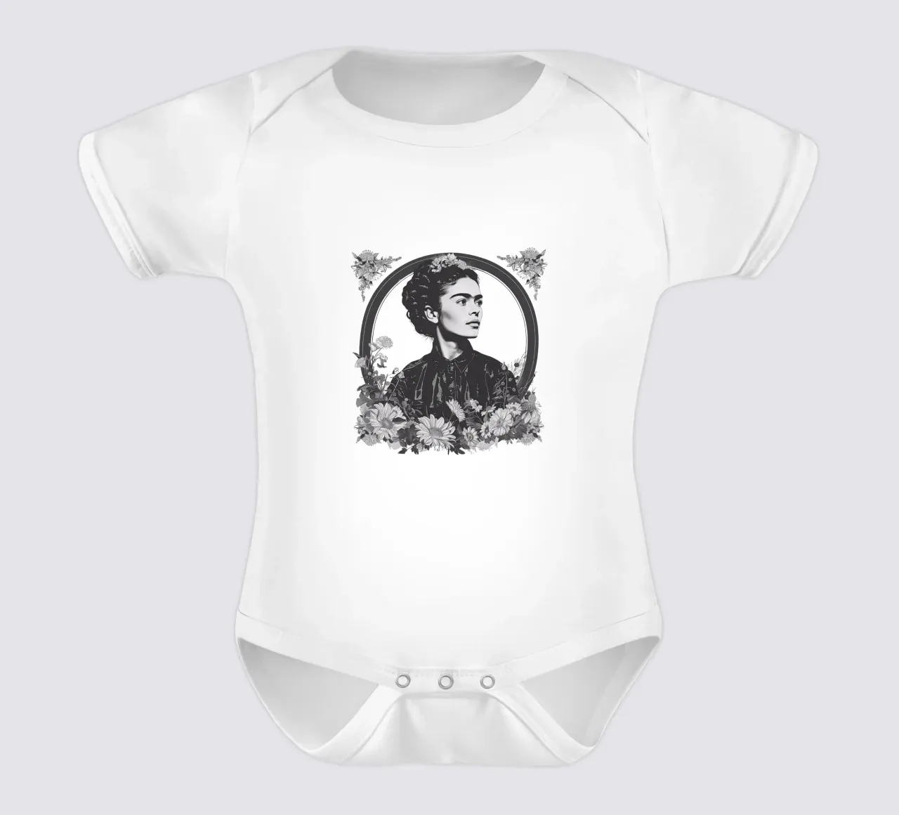 Frida Kahlo "Resilient Soul" body neonato maniche corte da Fantasias Florales