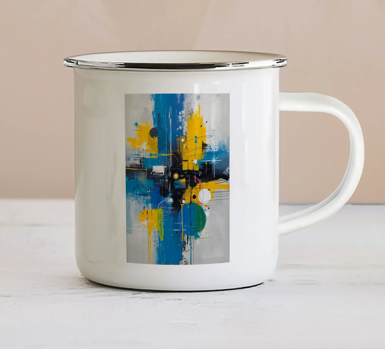 Espressione astratta tazza in smalto da uniqe world