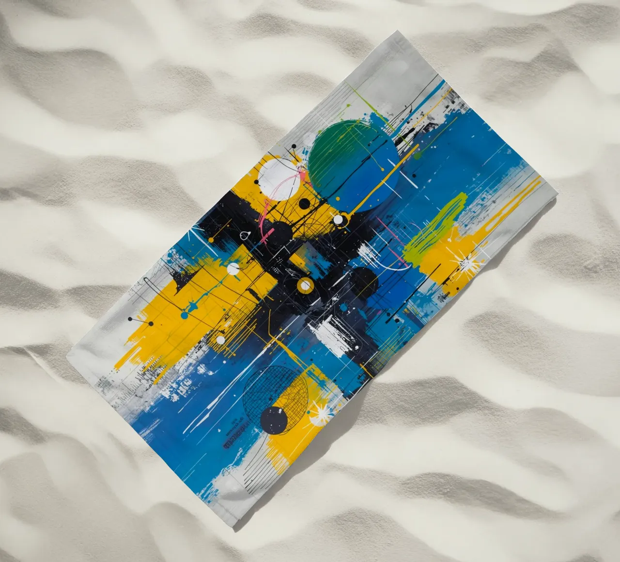 Abstracte uitdrukking strandhanddoek van uniqe world