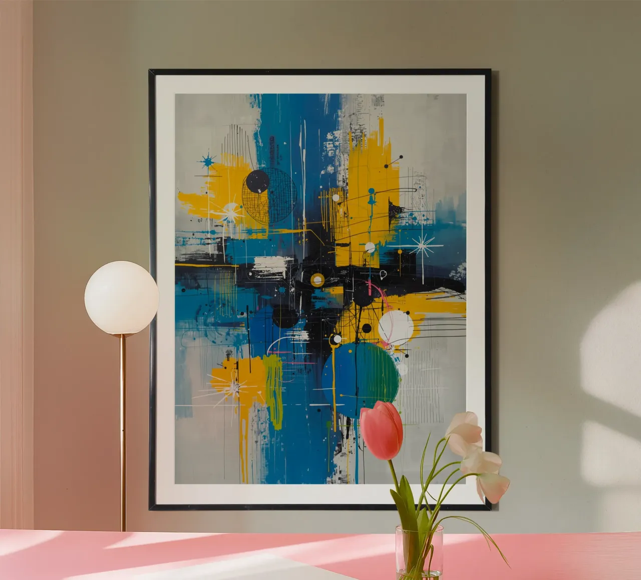 Abstracte uitdrukking poster van uniqe world
