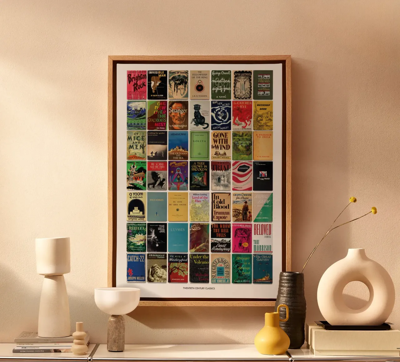 Greatest Books of the Twentieth Century Print canvas with Floater frame by MissLiterarty
