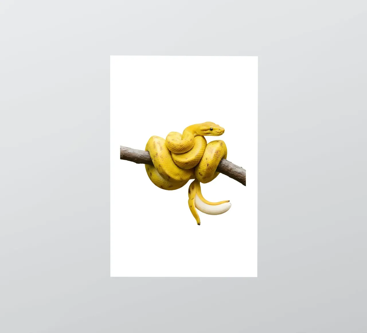 Miscela di serpenti banana - Divertente opera d'arte surreale sugli animali della frutta adesivo da Tasty Critter Creations