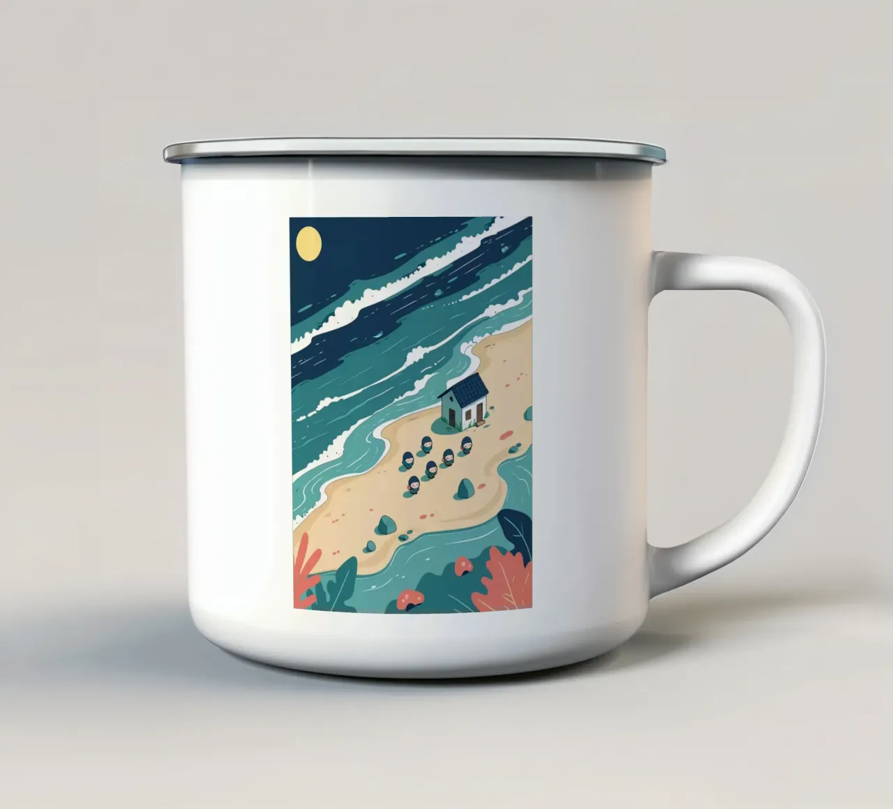 Carino il design piatto tazza in smalto da uniqe world