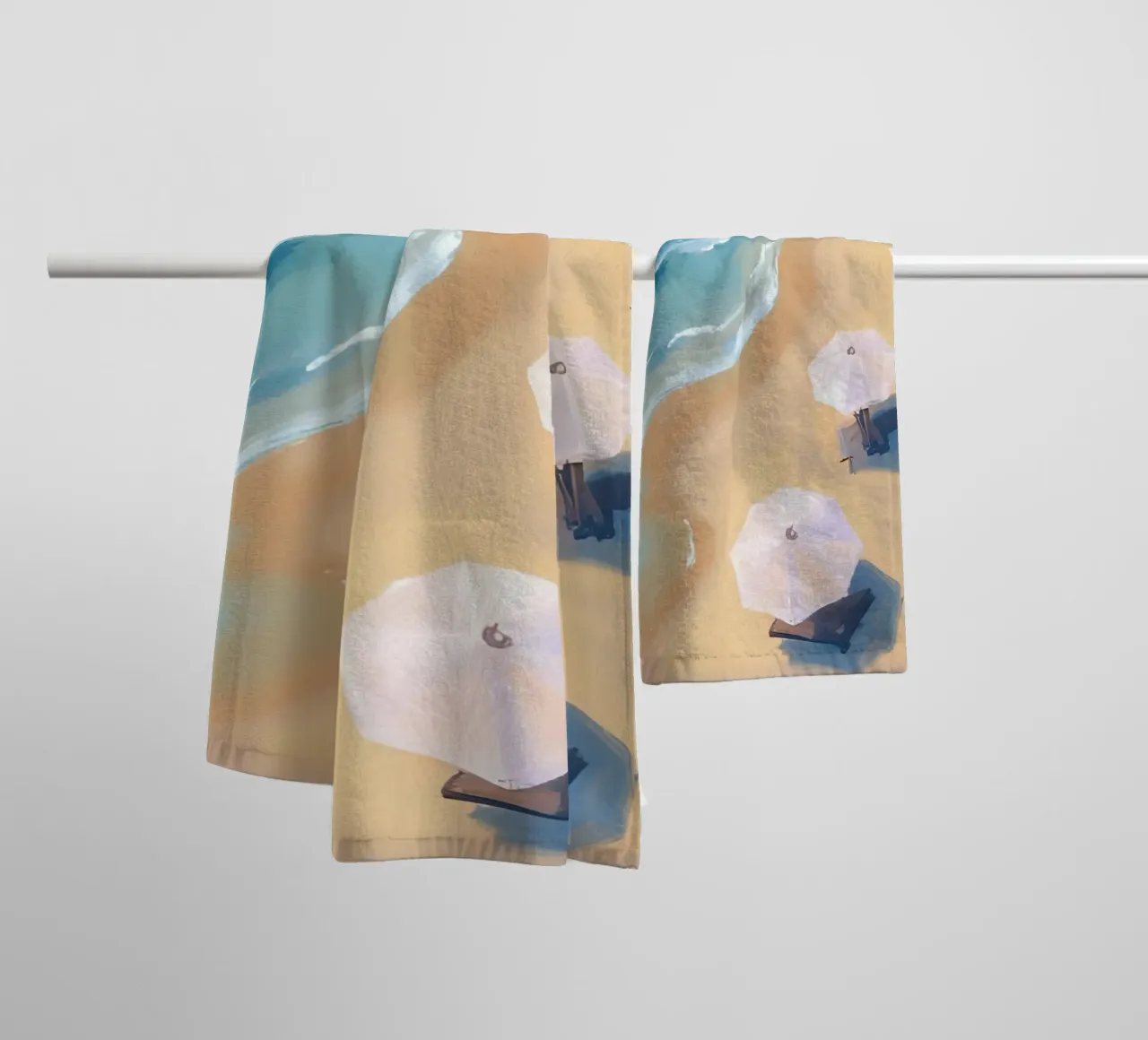 Beach View from Above asciugamano da bagno da Coastal Art