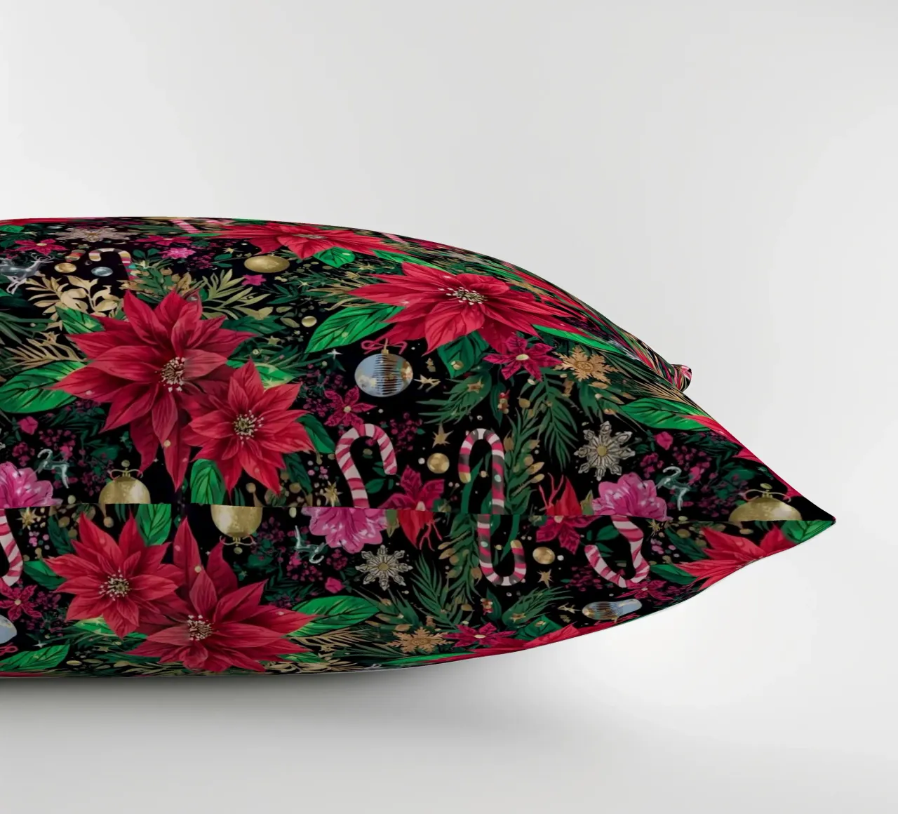 Dark Christmas Botanical Pattern cuscino da AzStore11