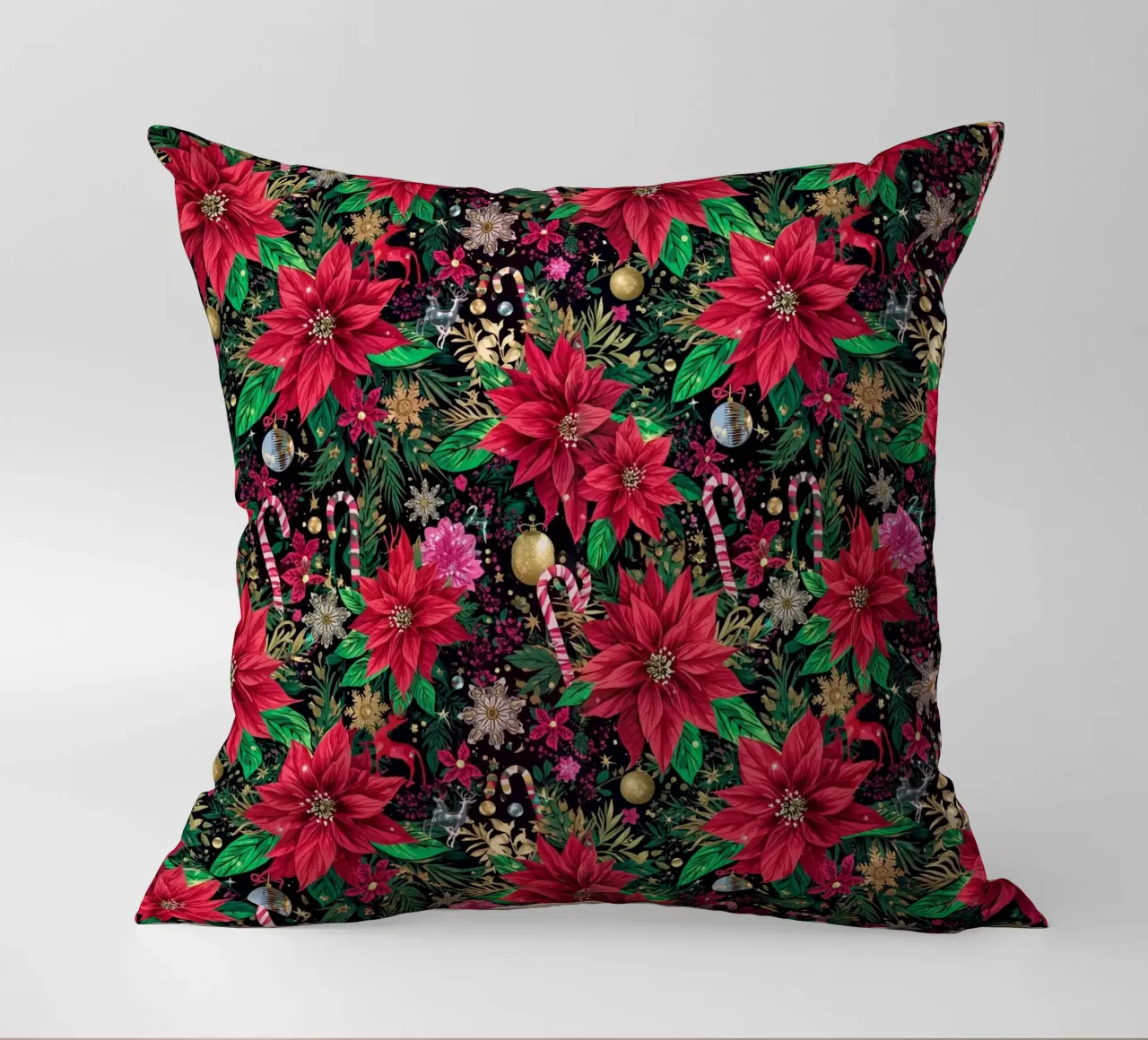 Dark Christmas Botanical Pattern cuscino da AzStore11