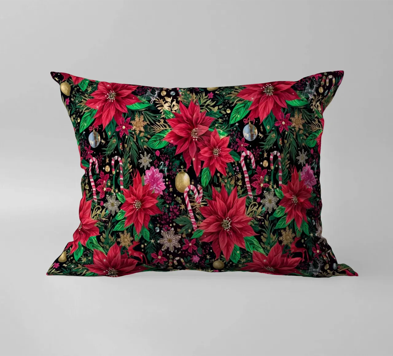 Dark Christmas Botanical Pattern cuscino da AzStore11