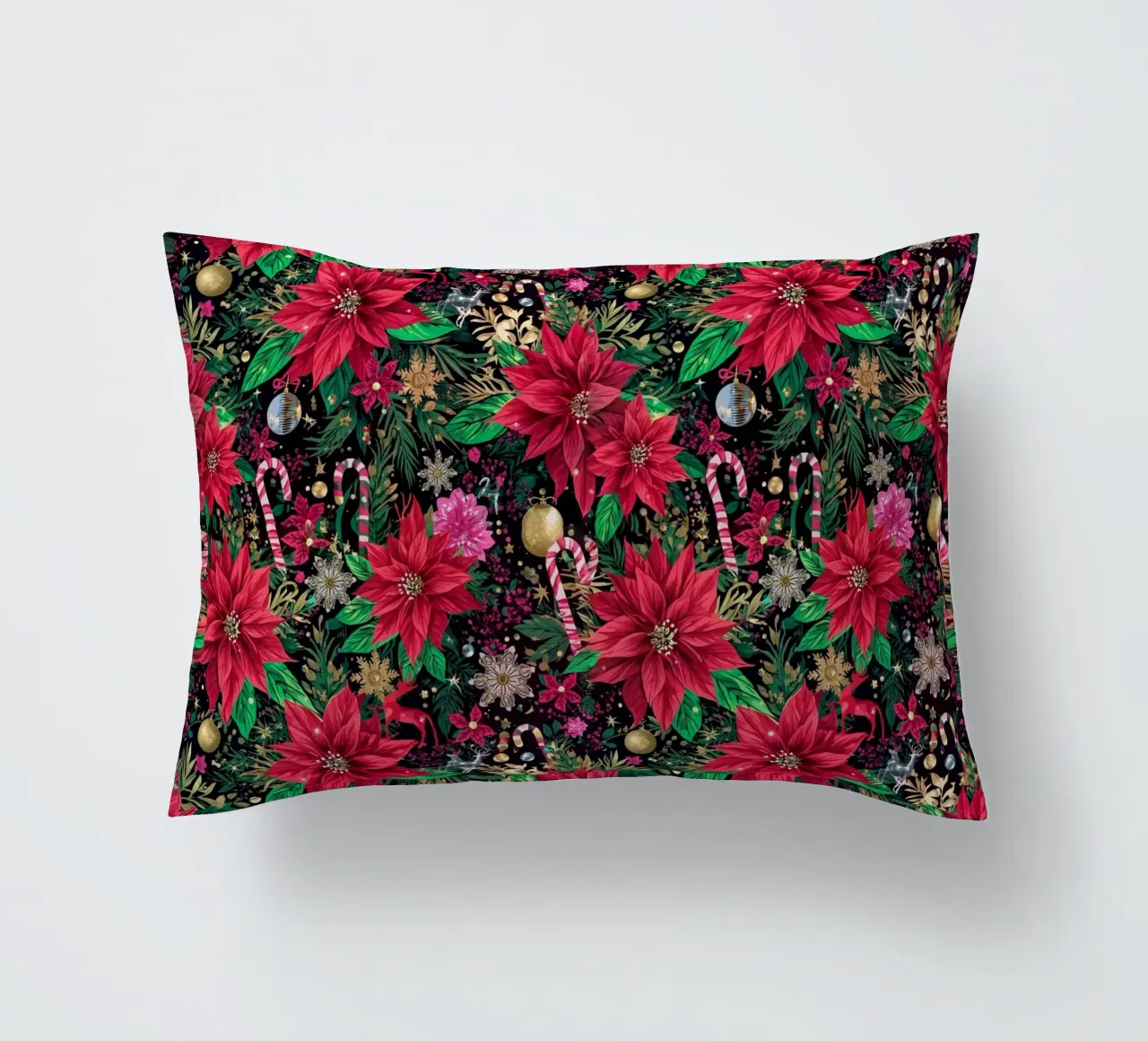 Dark Christmas Botanical Pattern cuscino da AzStore11