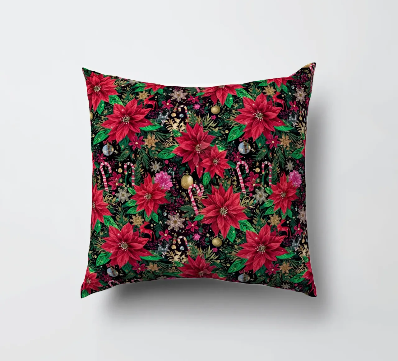 Dark Christmas Botanical Pattern cuscino da AzStore11