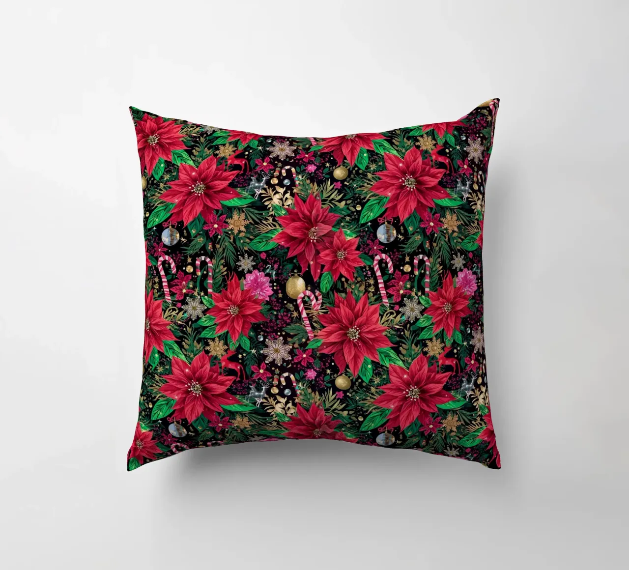 Dark Christmas Botanical Pattern cuscino da AzStore11