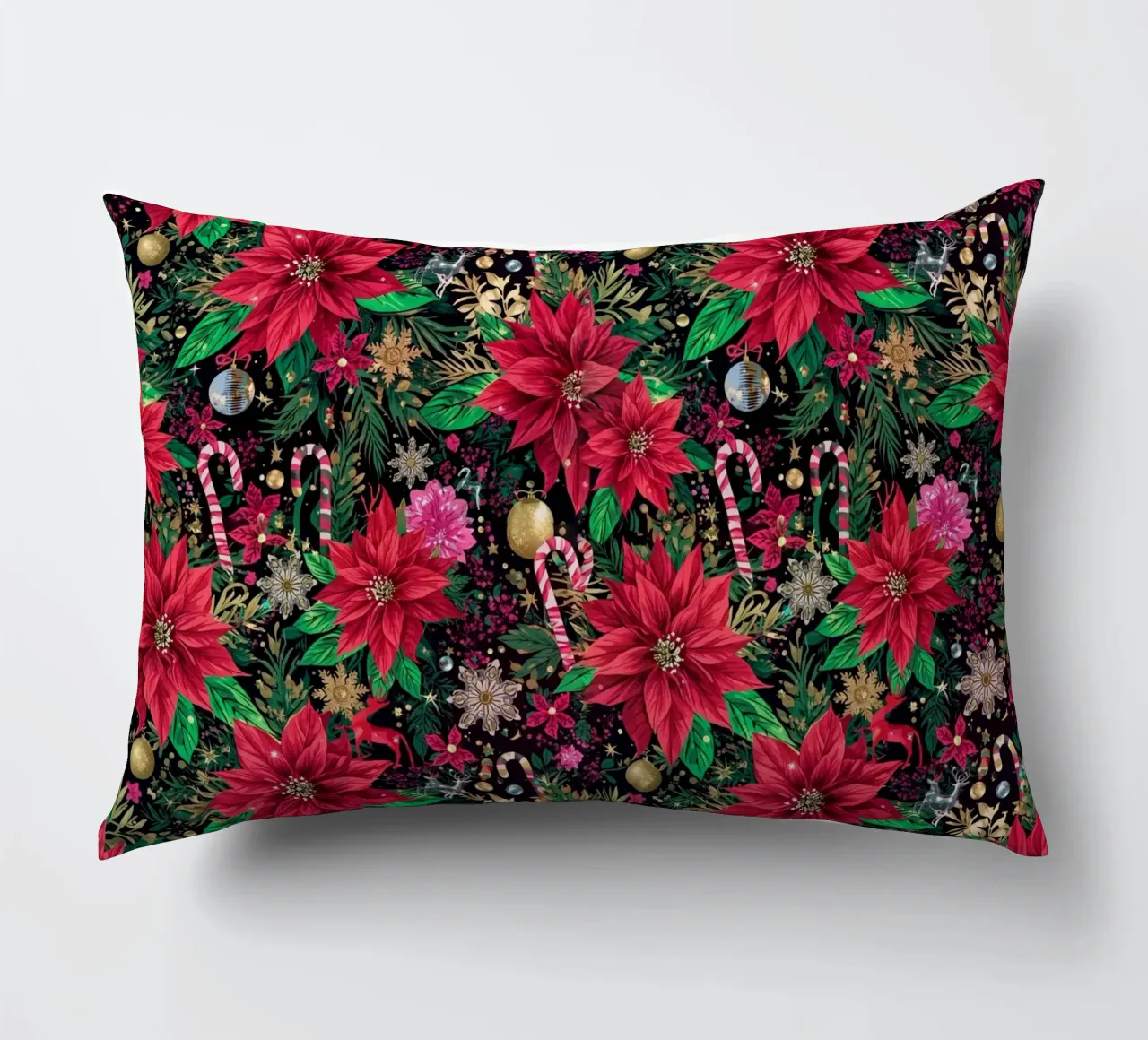 Dark Christmas Botanical Pattern cuscino da AzStore11