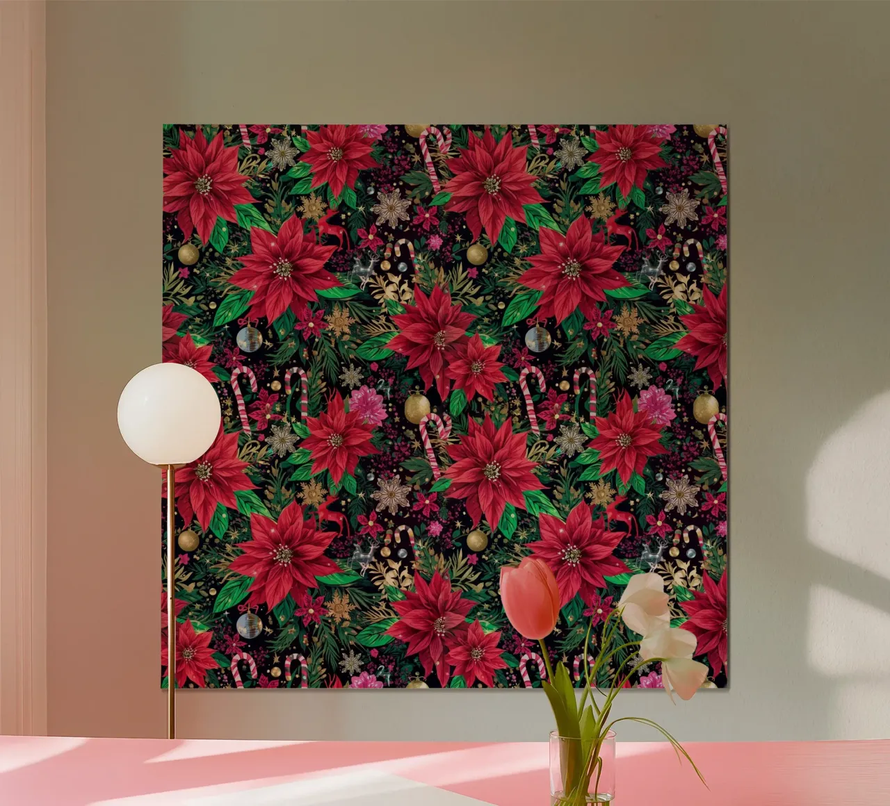 Dark Christmas Botanical Pattern carta hahnemühle da AzStore11