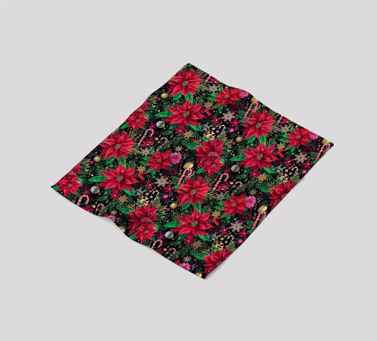 Dark Christmas Botanical Pattern coperta in pile da AzStore11