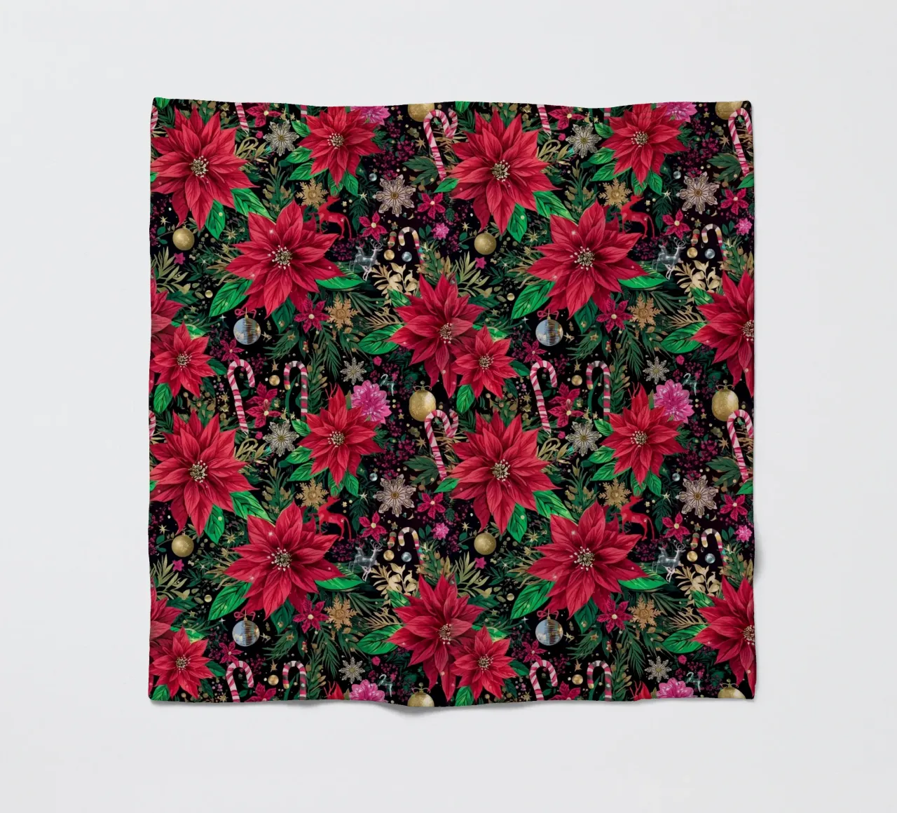 Dark Christmas Botanical Pattern coperta in pile da AzStore11