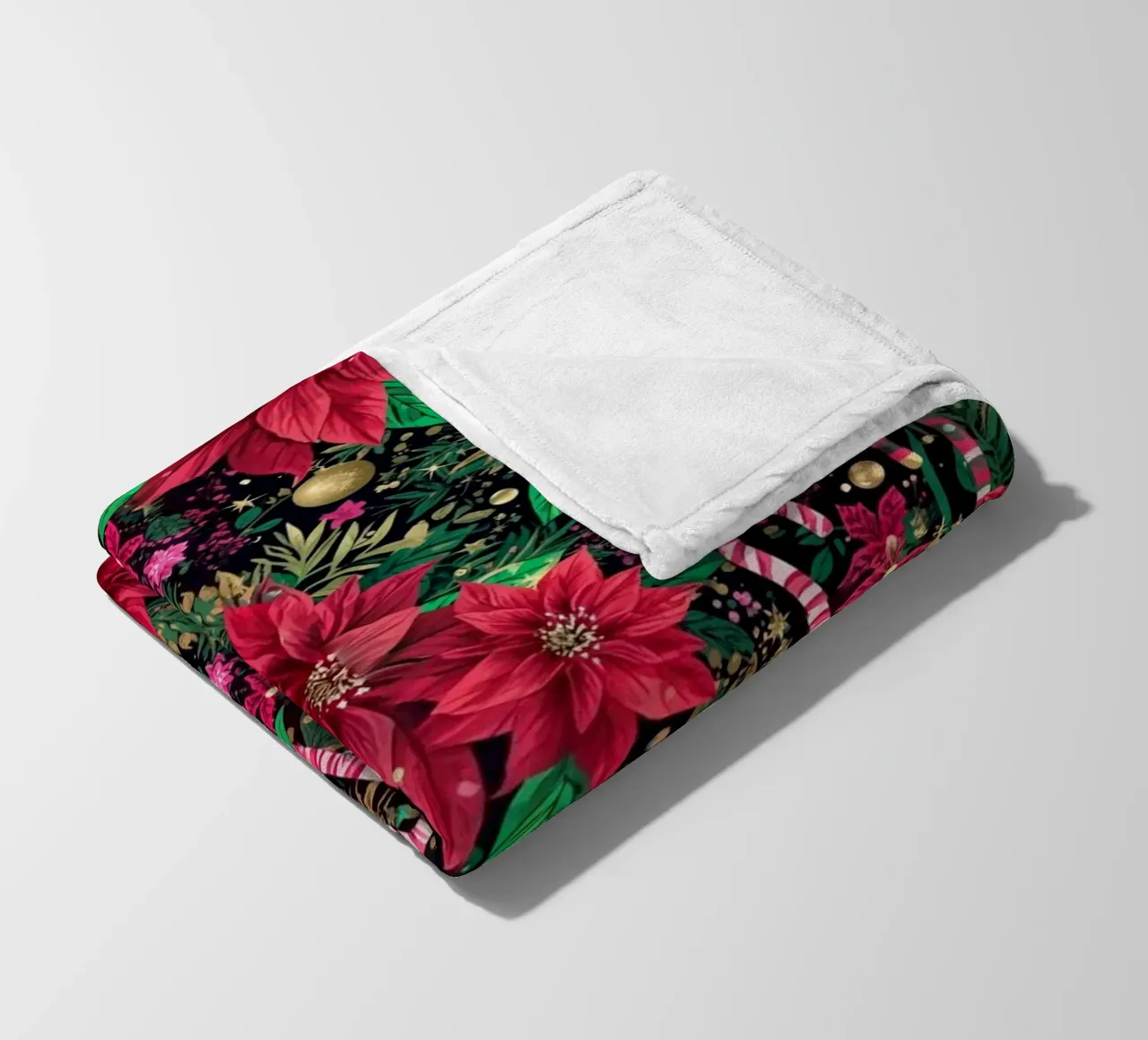 Dark Christmas Botanical Pattern coperta in pile da AzStore11