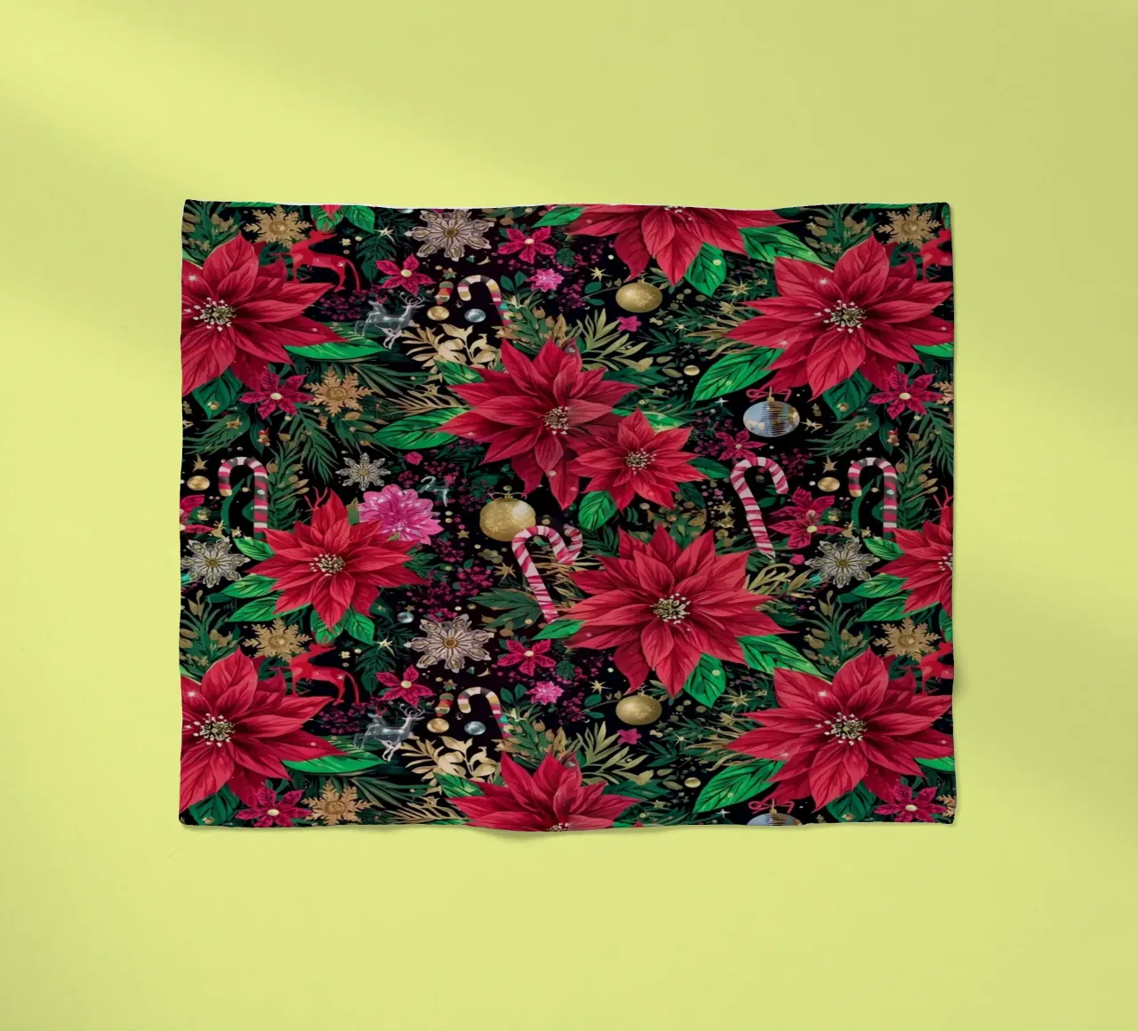 Dark Christmas Botanical Pattern coperta in pile da AzStore11