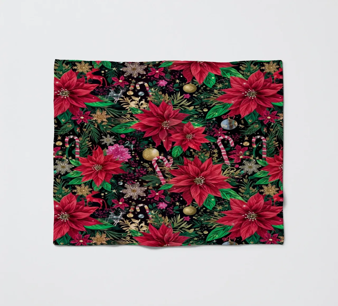 Dark Christmas Botanical Pattern coperta in pile da AzStore11