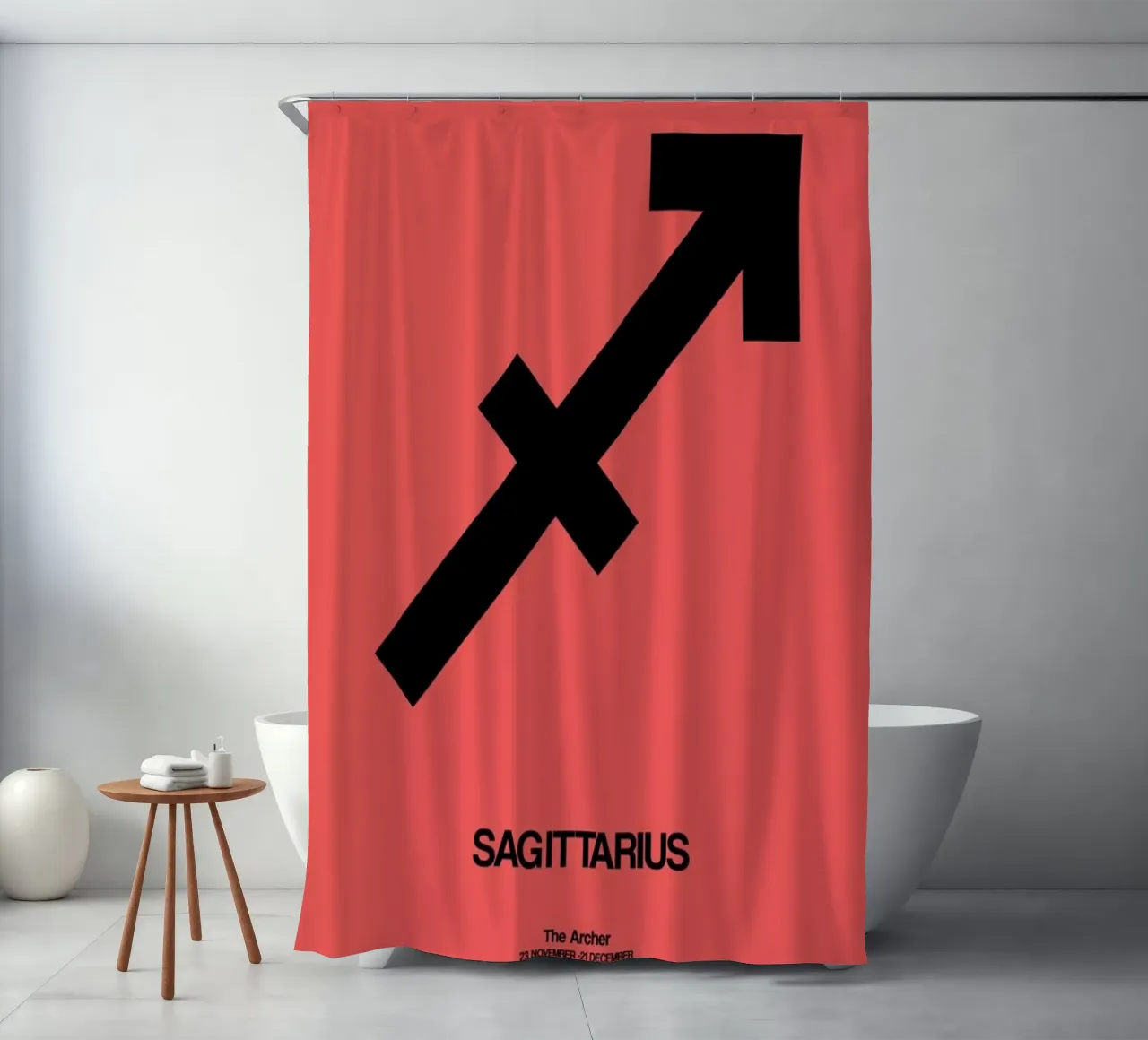 Sagittarius Zodiac Sign Black tenda da doccia da Naxart