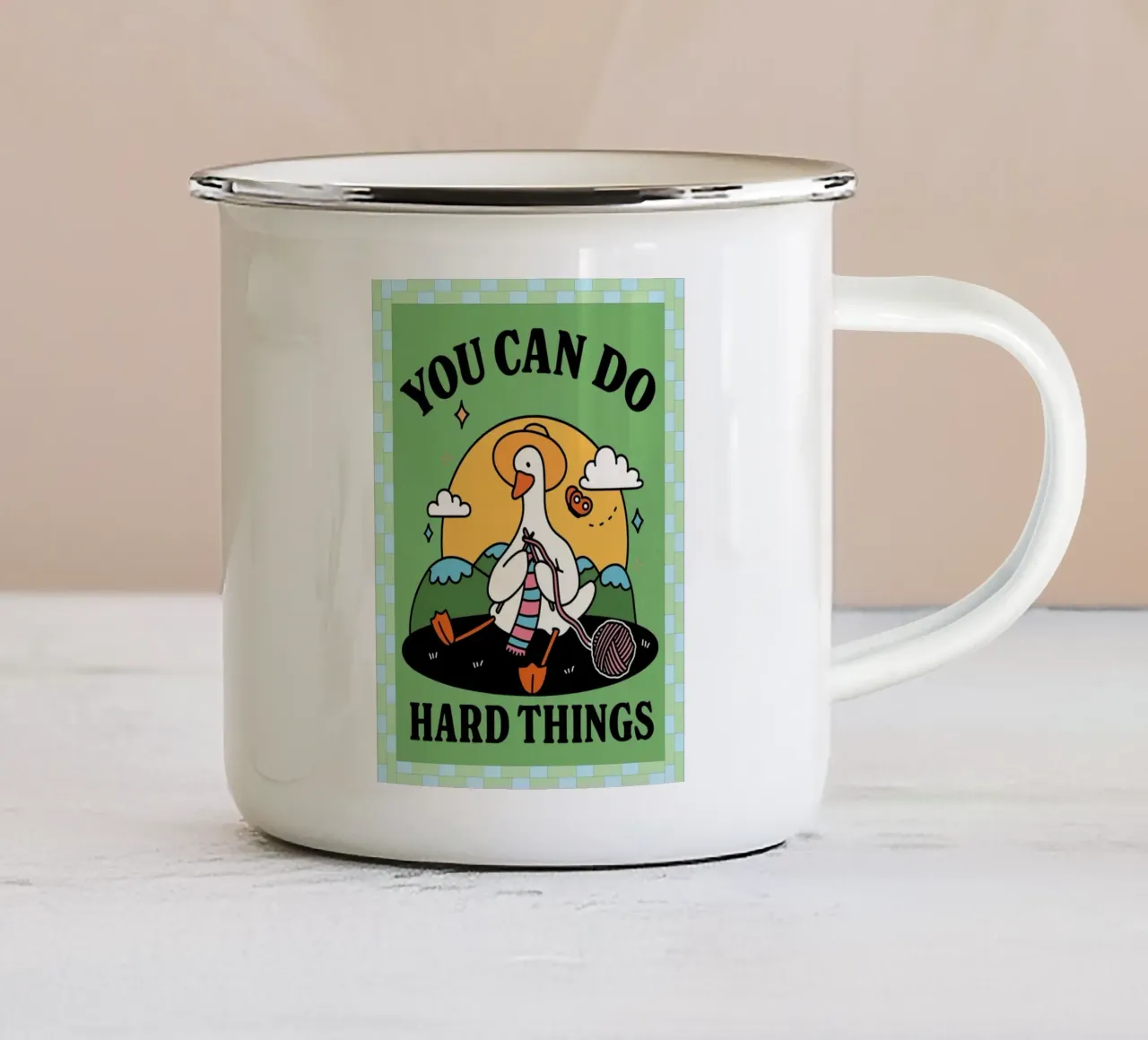 potete fare cose difficili tazza in smalto da Deetooz