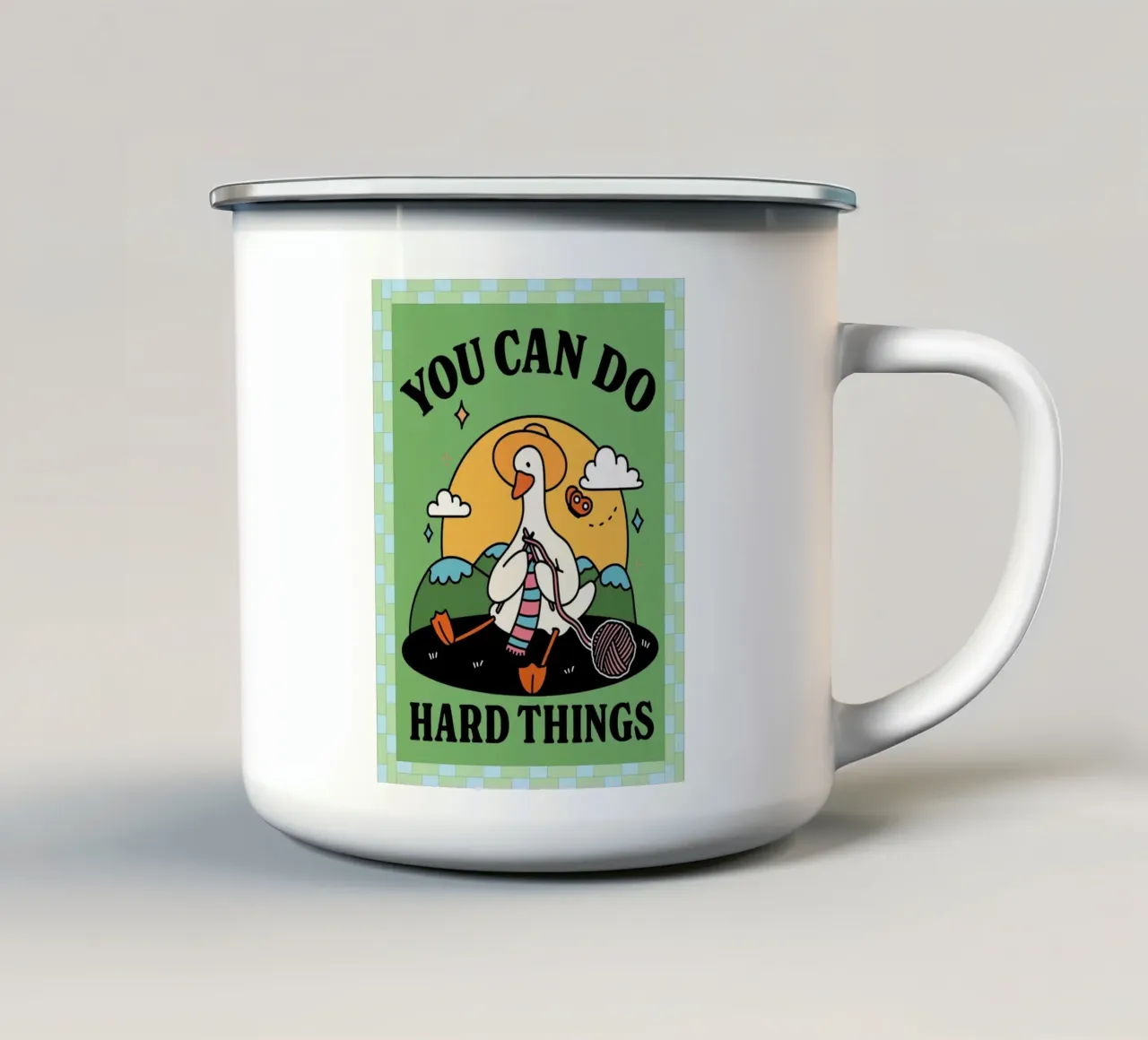 potete fare cose difficili tazza in smalto da Deetooz