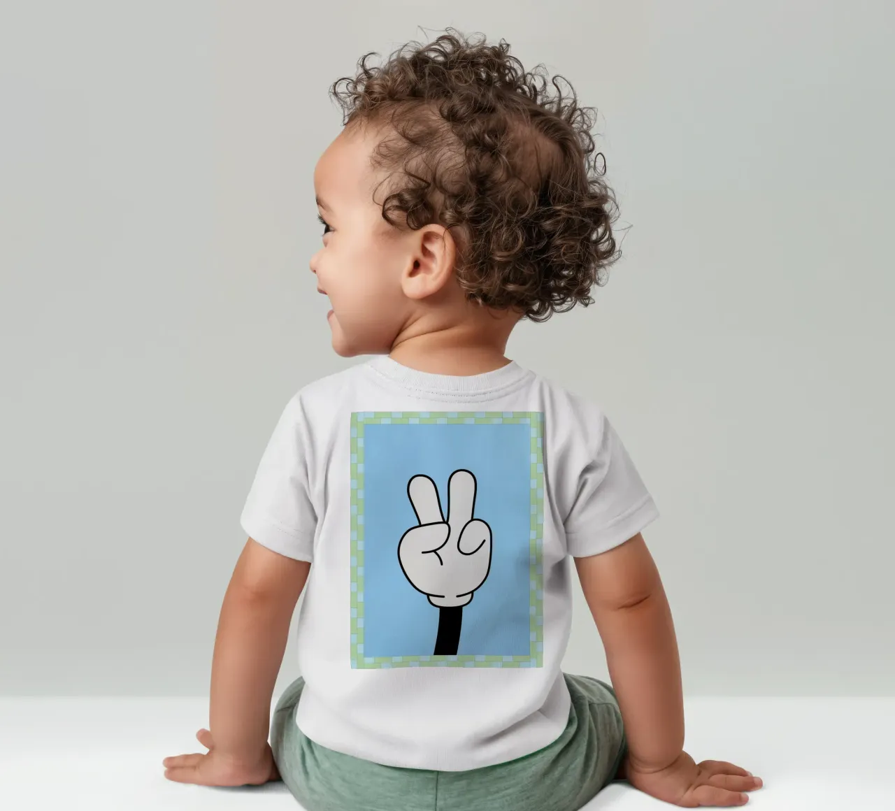 mano di pace maglietta neonato da Deetooz